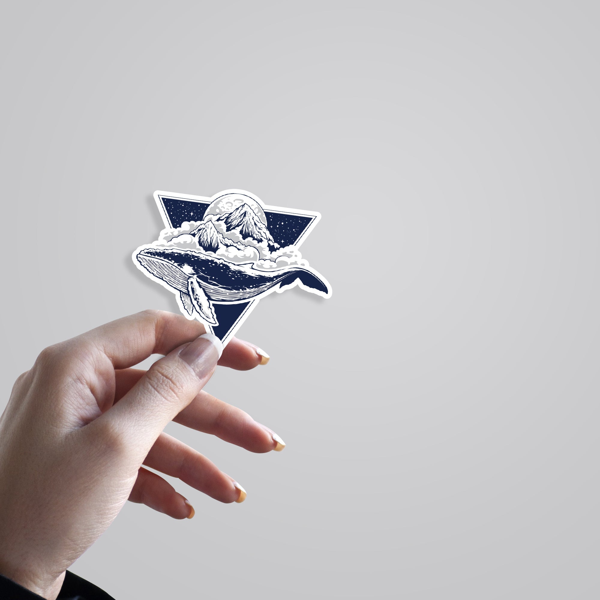 Flying Whale Art Casual Stickers