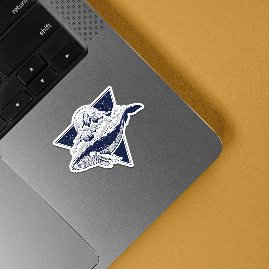 Flying Whale Art Casual Stickers