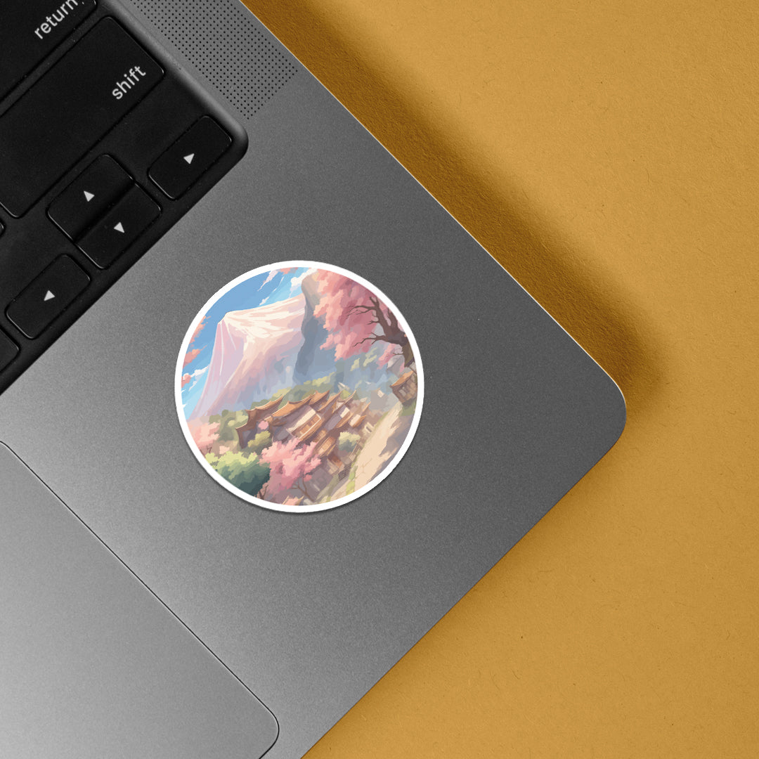Japanese Village Scenery Casual Stickers