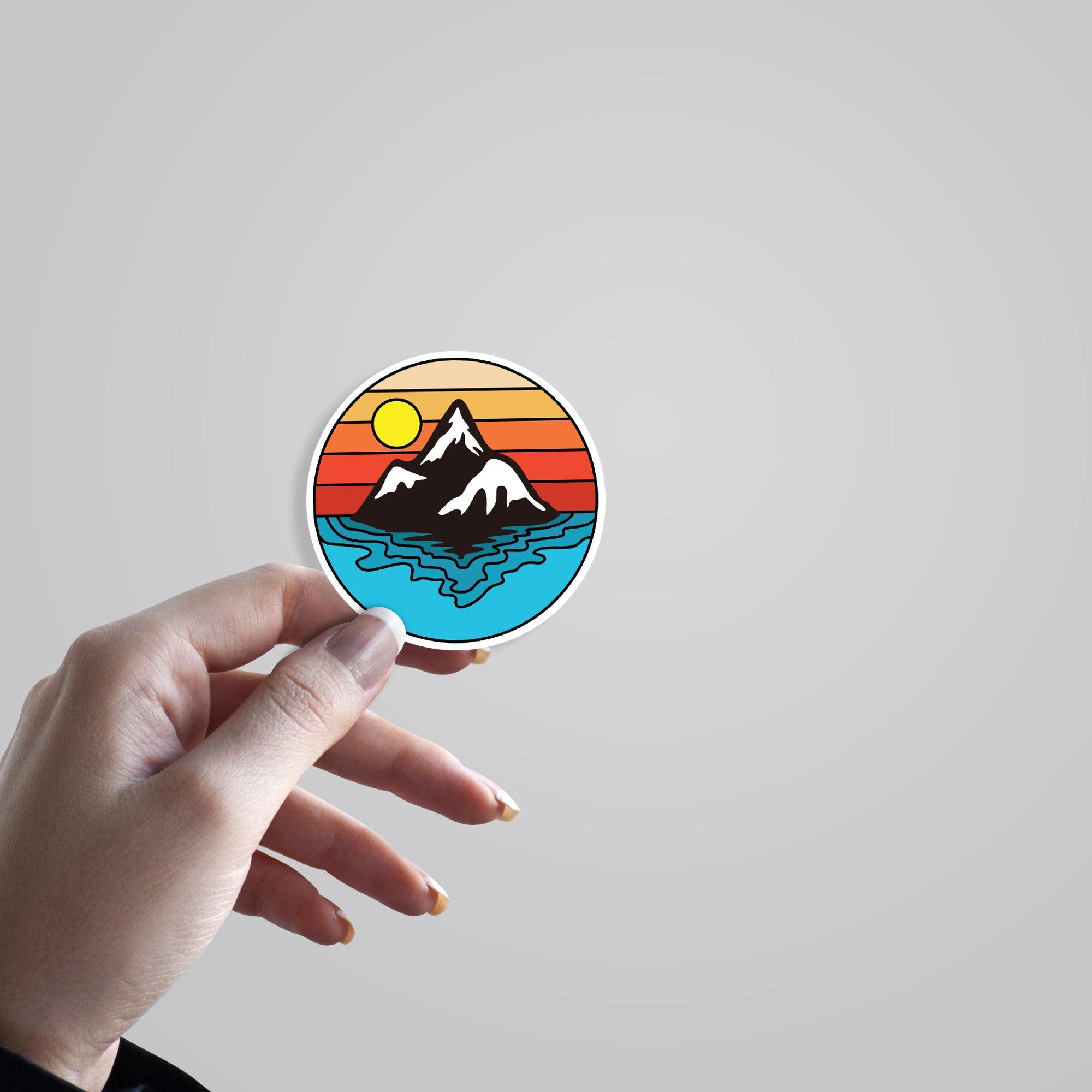 Mountain in Retro Style Casual Stickers