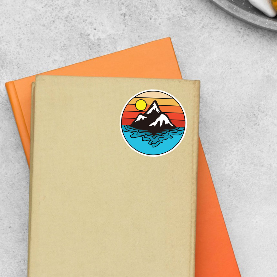 Mountain in Retro Style Casual Stickers