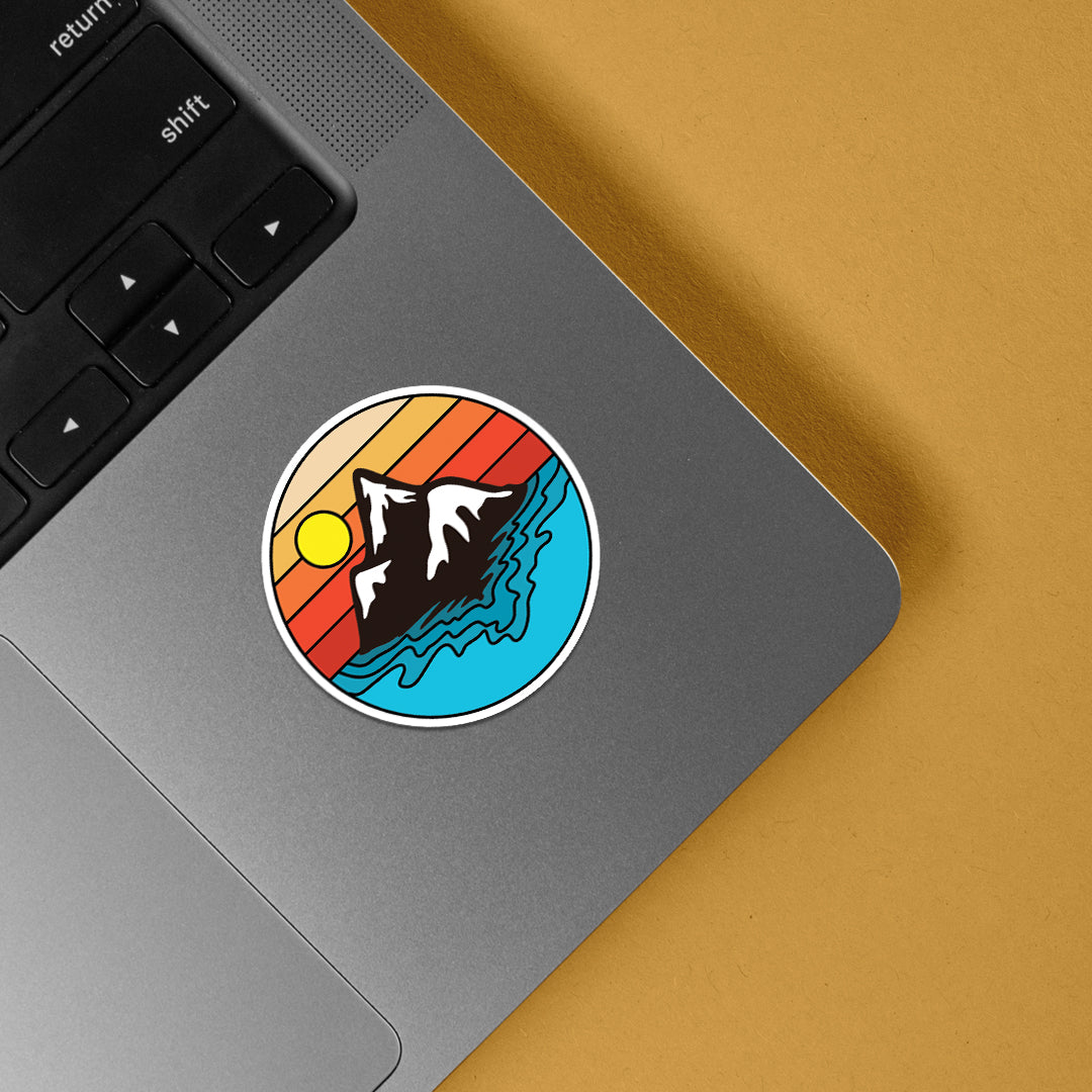 Mountain in Retro Style Casual Stickers