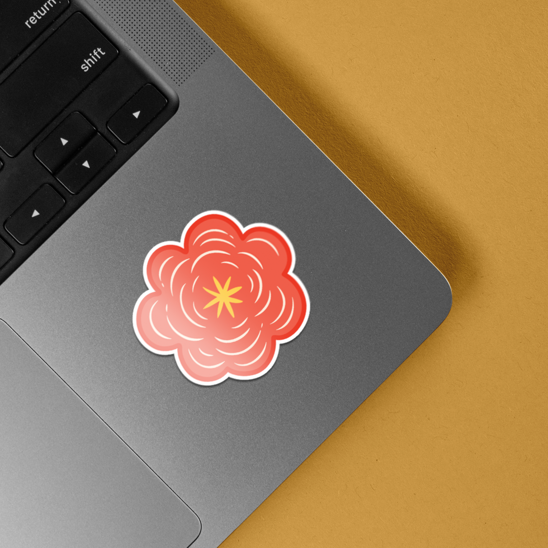 Pink Flower Casual Stickers