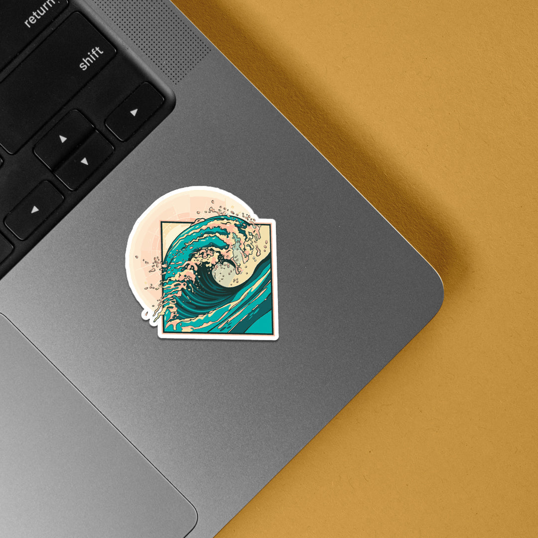 Wave in Hokusai Style Casual Stickers