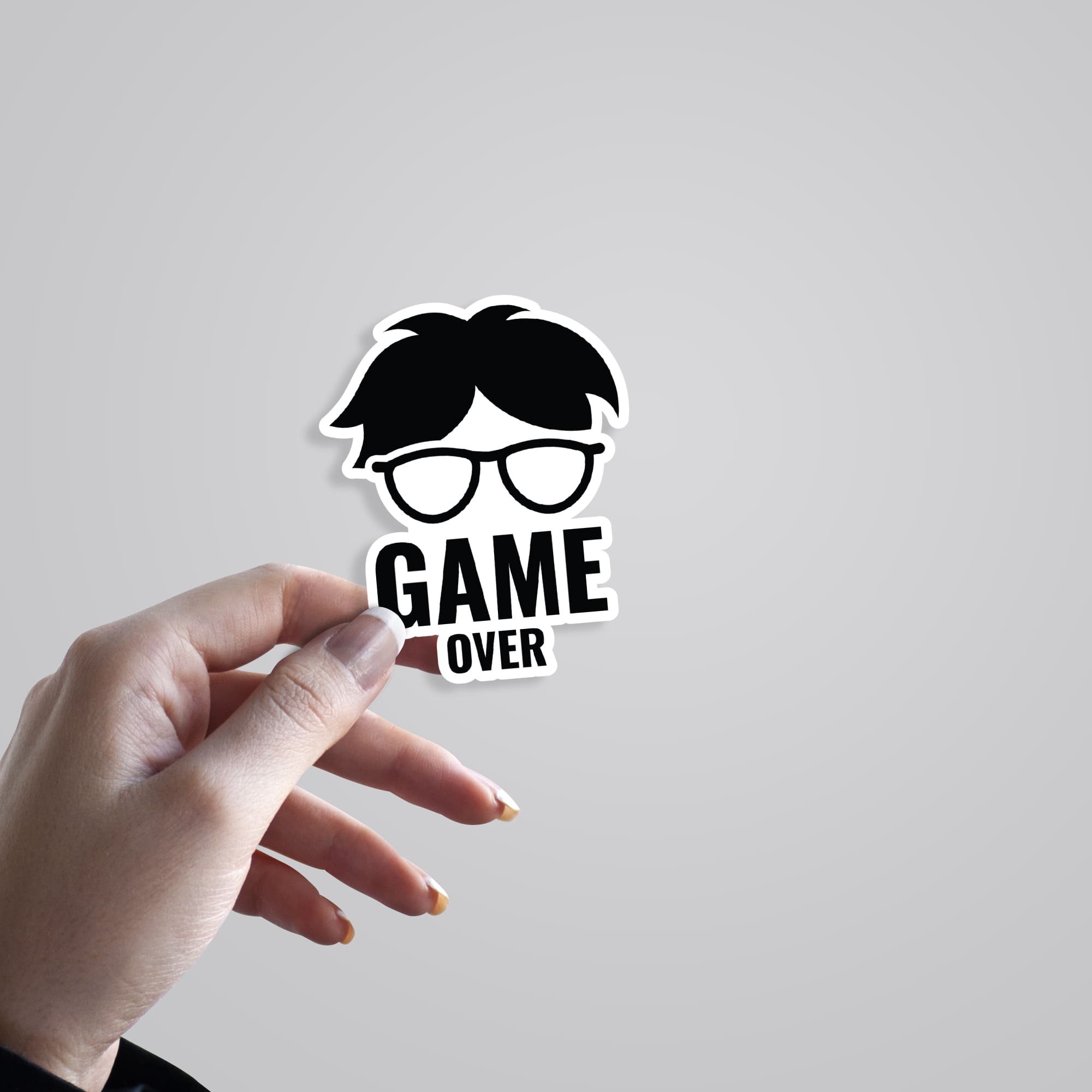 Game Over Glasses Man Gaming Stickers