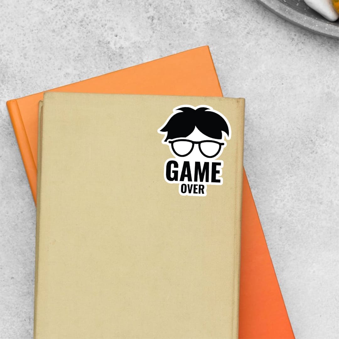 Game Over Glasses Man Gaming Stickers