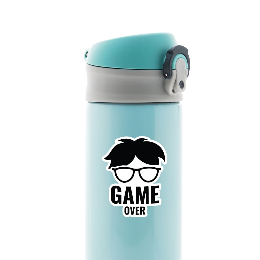 Game Over Glasses Man Gaming Stickers