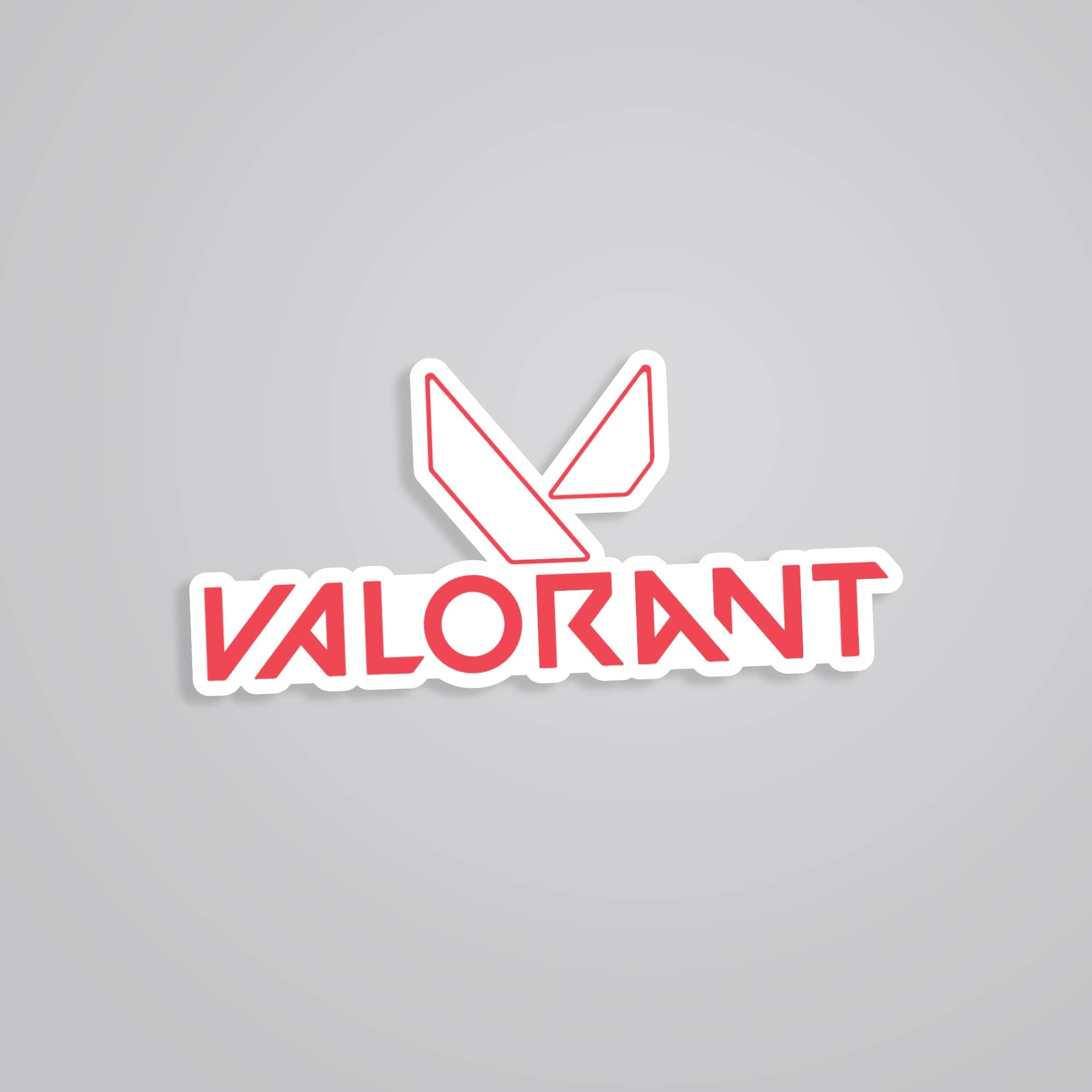 Fomo Store Stickers Gaming Valorant Logo in Coral