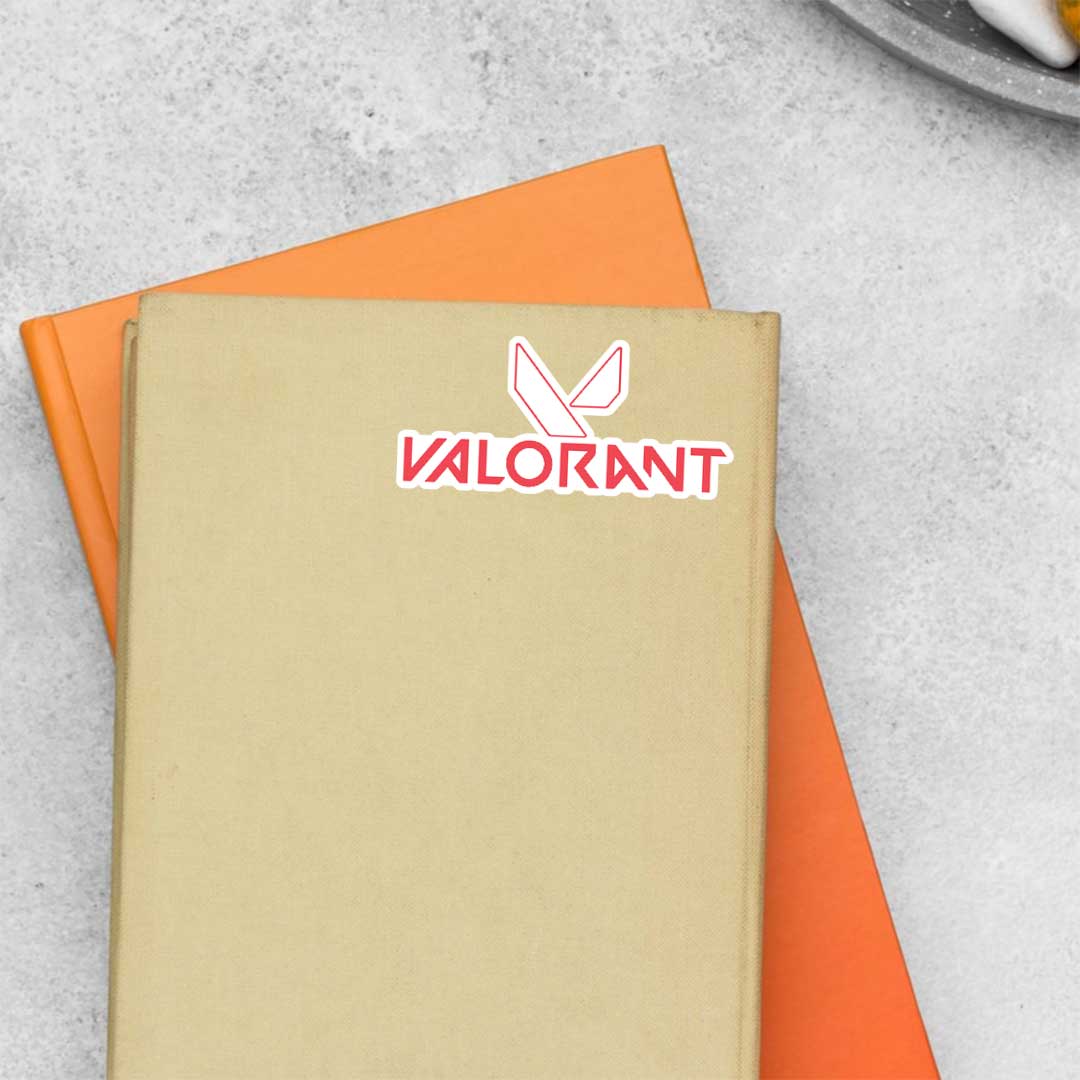 Valorant Logo in Coral Gaming Stickers