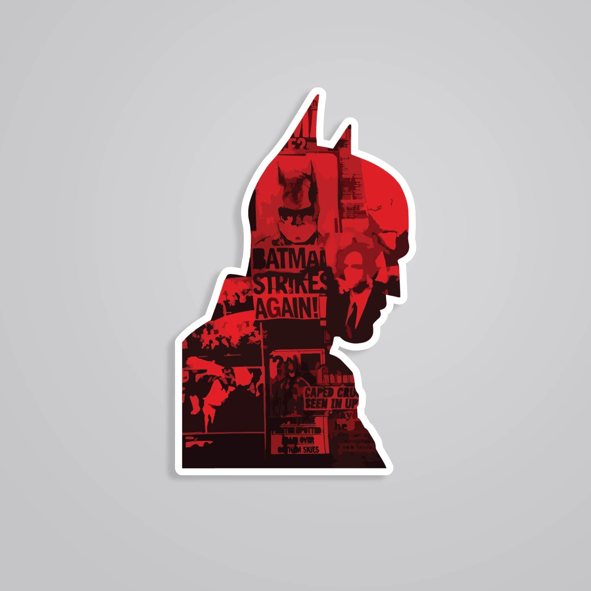 Fomo Store Stickers Movies Batman Silhouette in Red