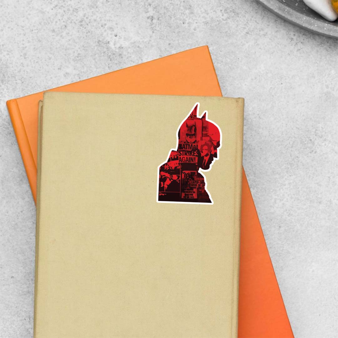 Batman Silhouette in Red Movies Stickers