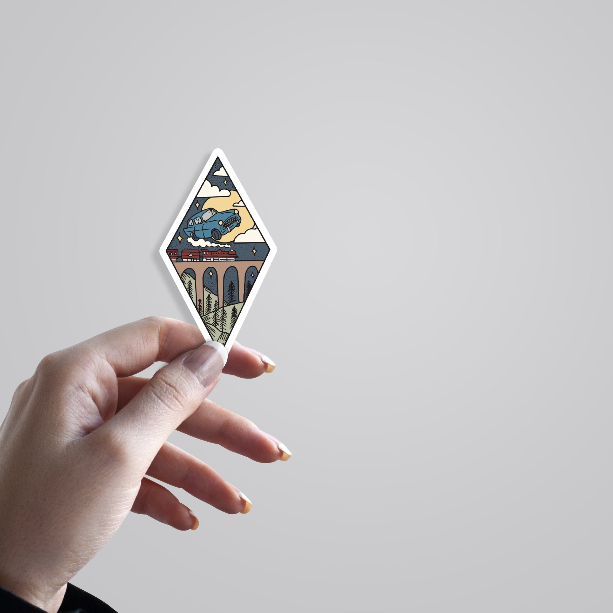 Hogwarts Train & Flying Ford Movies Stickers