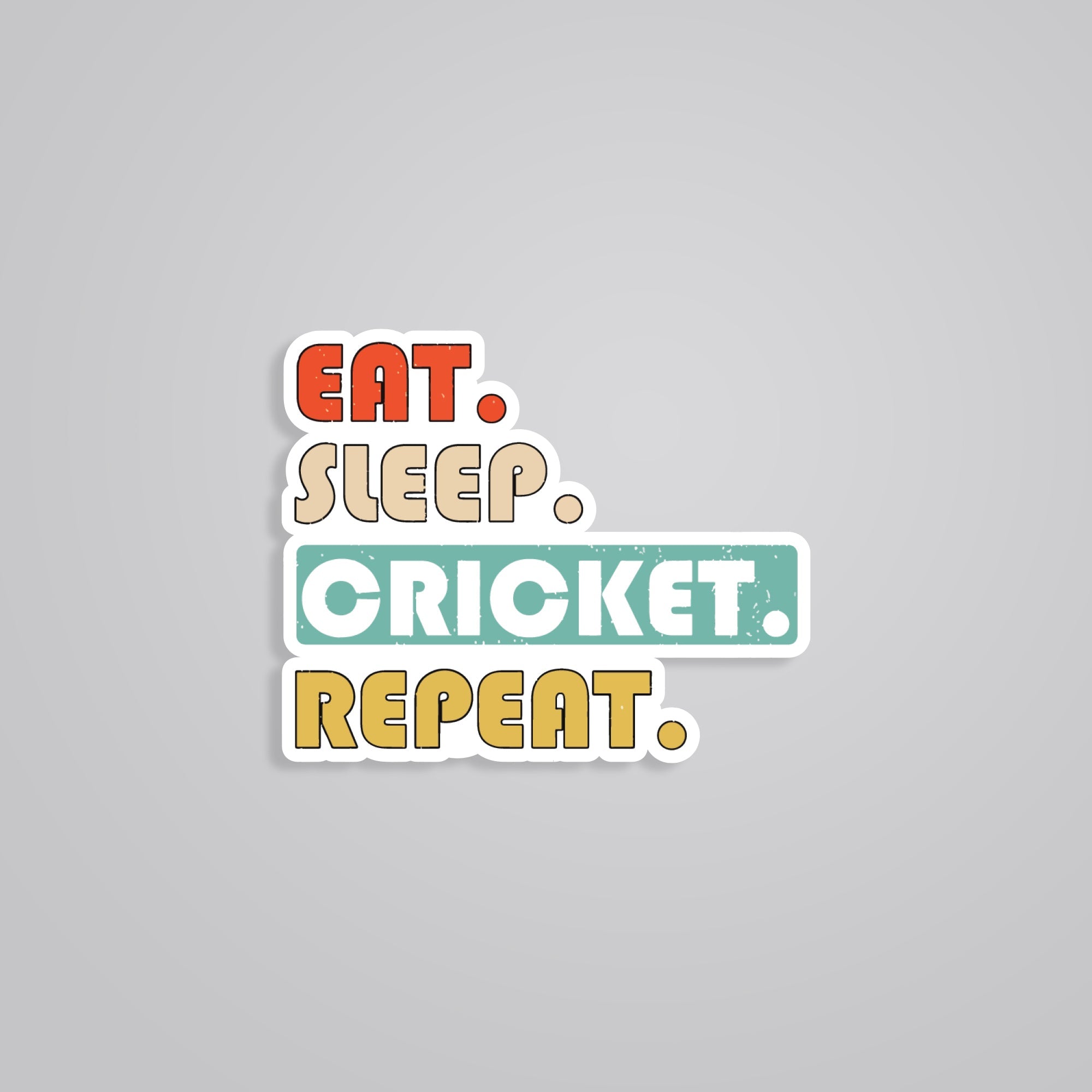 Fomo Store Stickers Sports Eat, Sleep, Cricket, Repeat