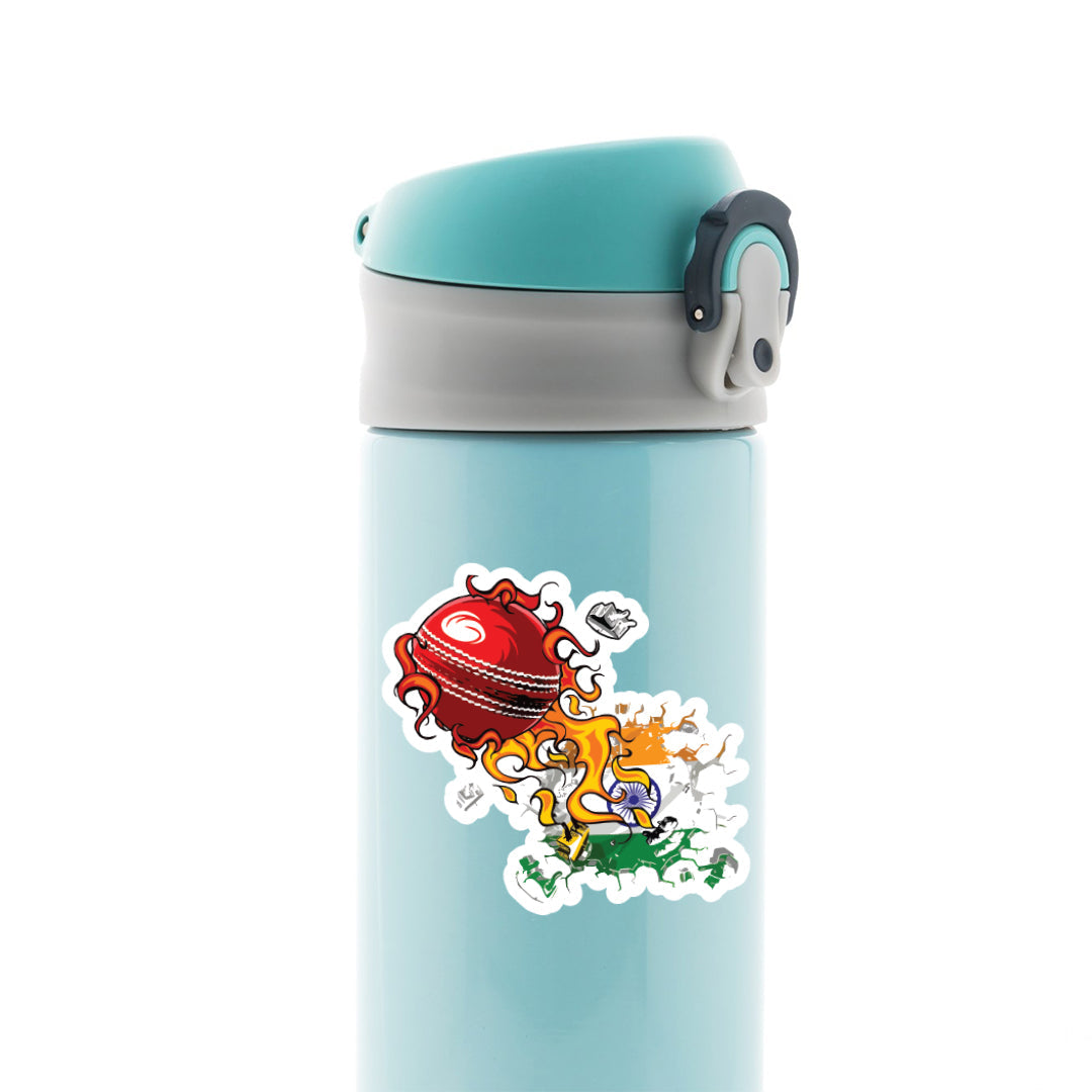 Indian Cricket Team on Fire Sports Stickers