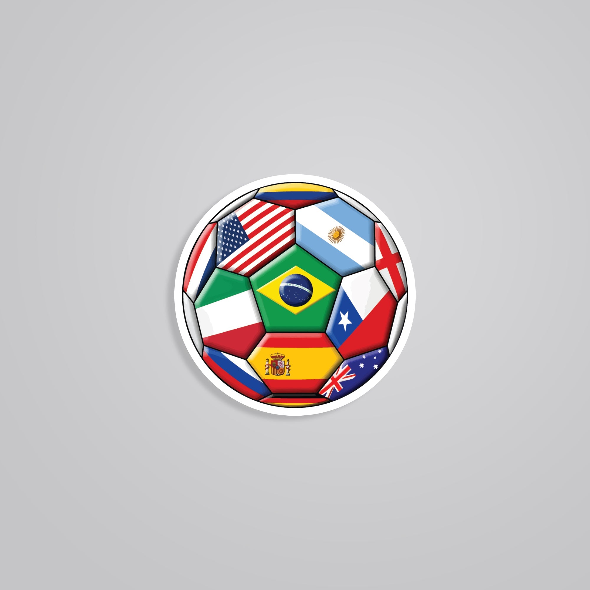 Fomo Store Stickers Sports Soccer Ball with Flags