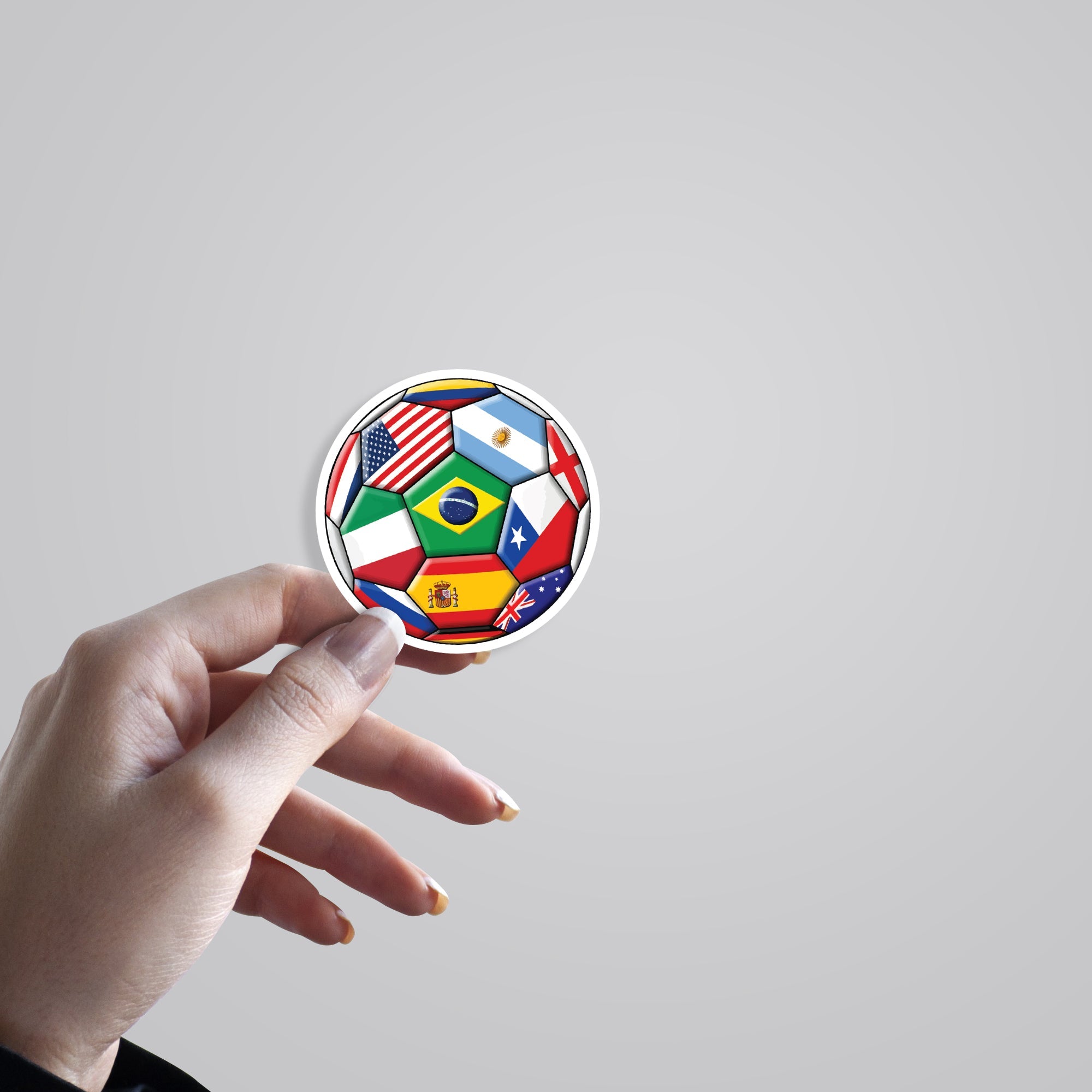 Soccer Ball with Flags Sports Stickers