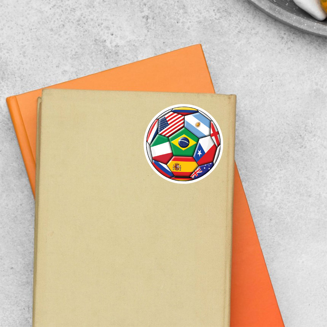Soccer Ball with Flags Sports Stickers