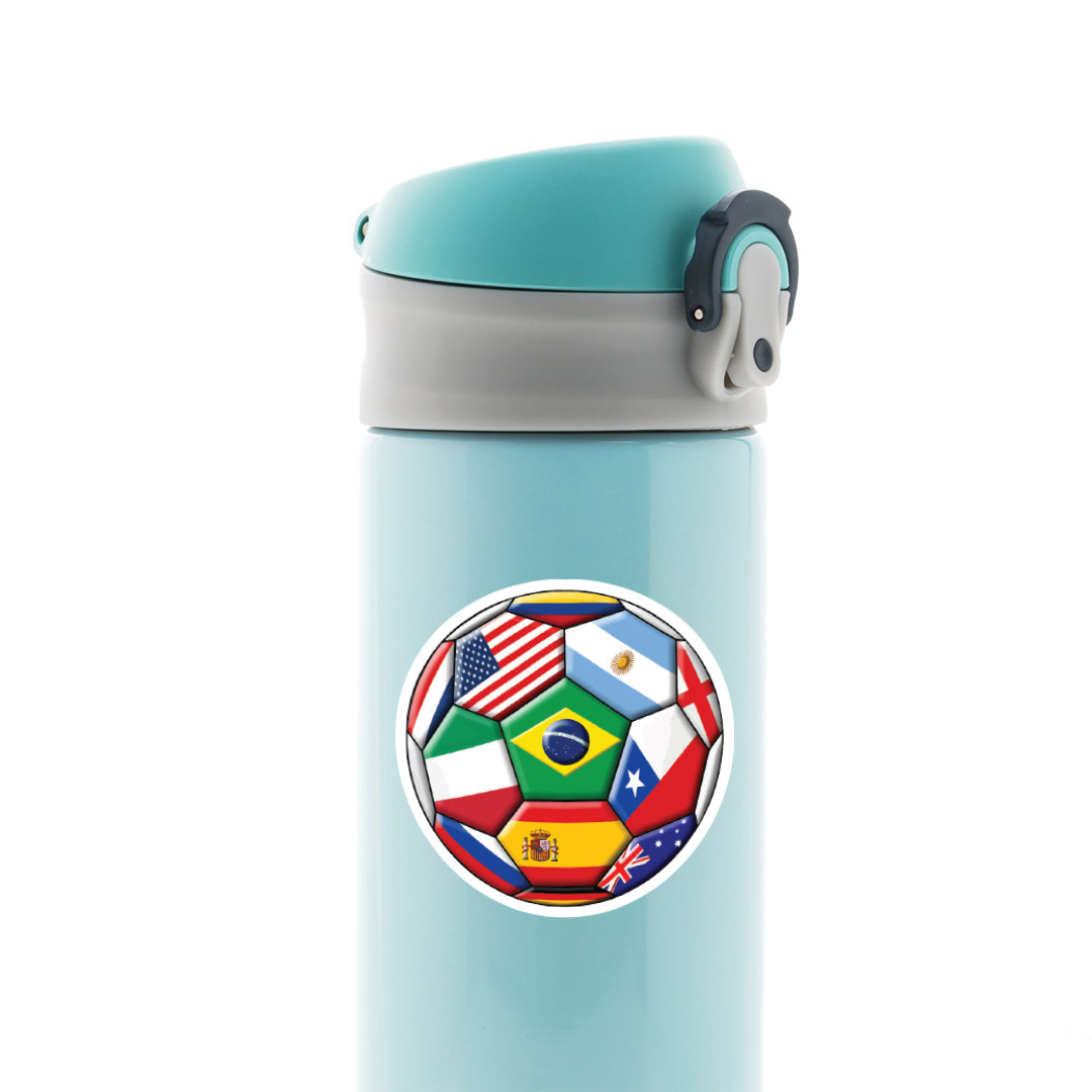 Soccer Ball with Flags Sports Stickers