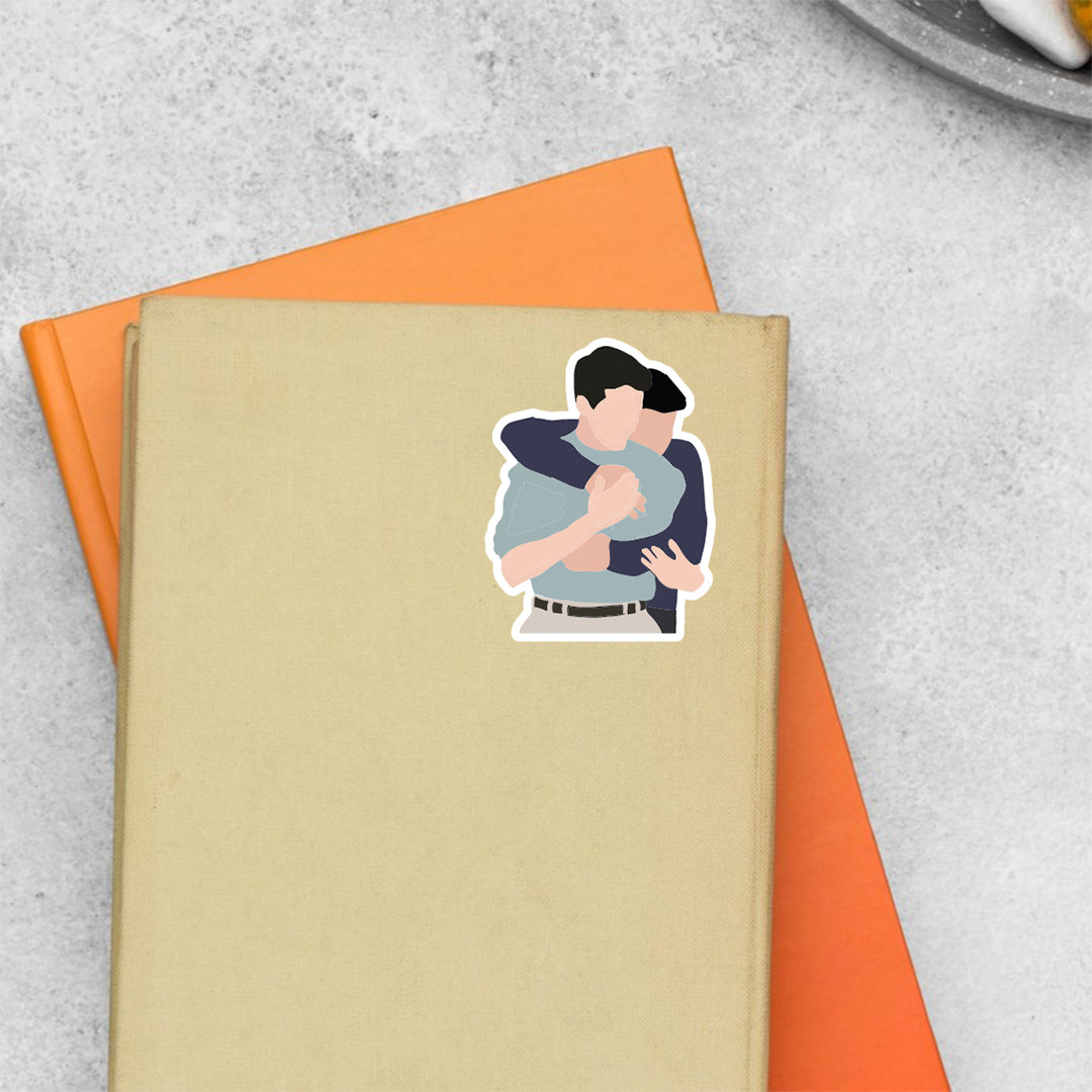 Chandler & Joey Hug TV Shows Stickers