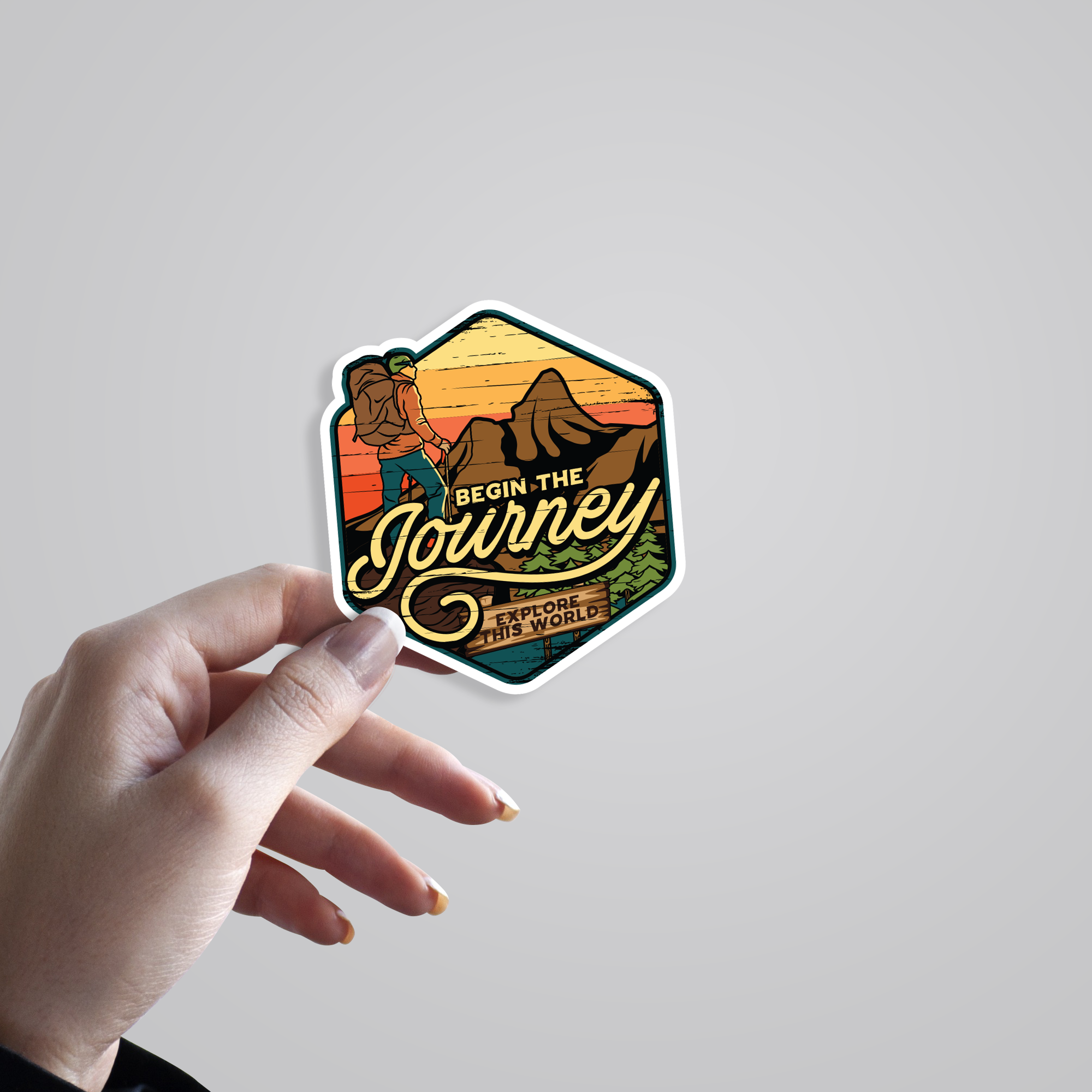 Begin the Journey Travels Stickers
