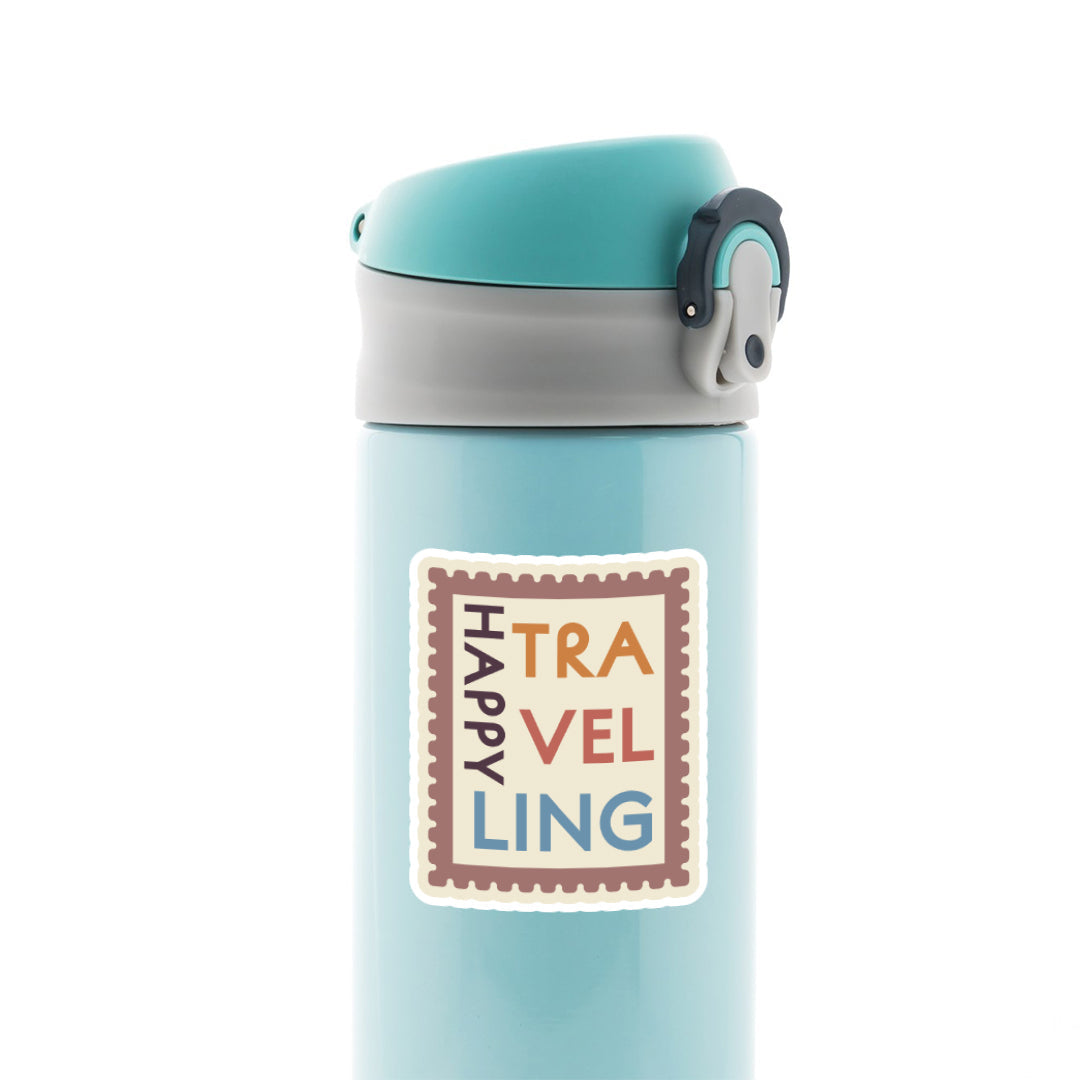 Happy Travelling Post Stamp Travels Stickers