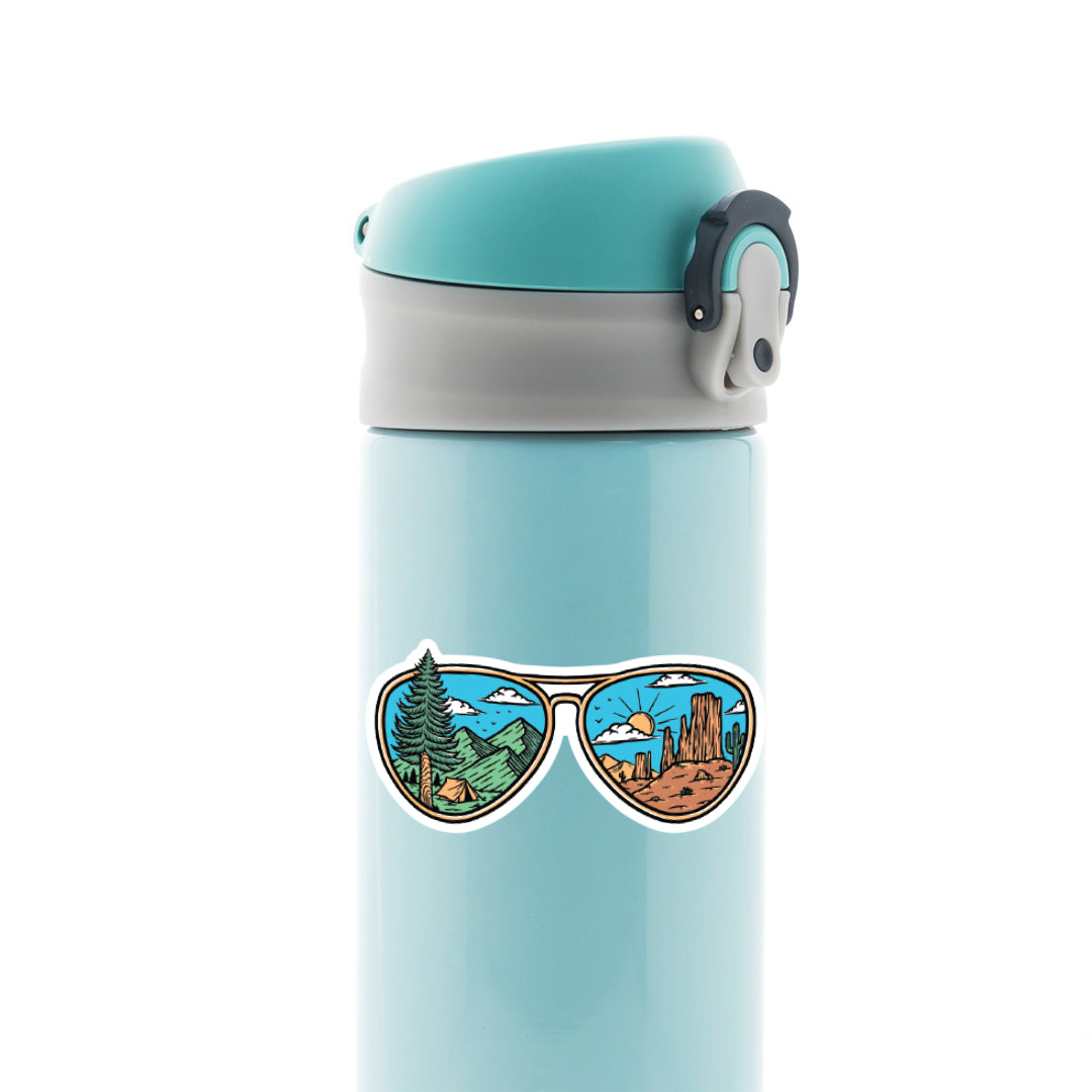 Mountain & Desert In Glasses Travels Stickers