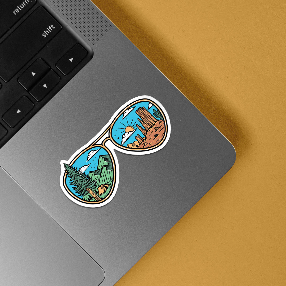 Mountain & Desert In Glasses Travels Stickers