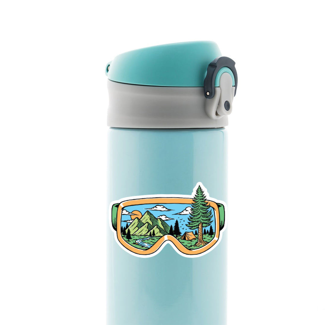 Mountain View in Goggles Travels Stickers