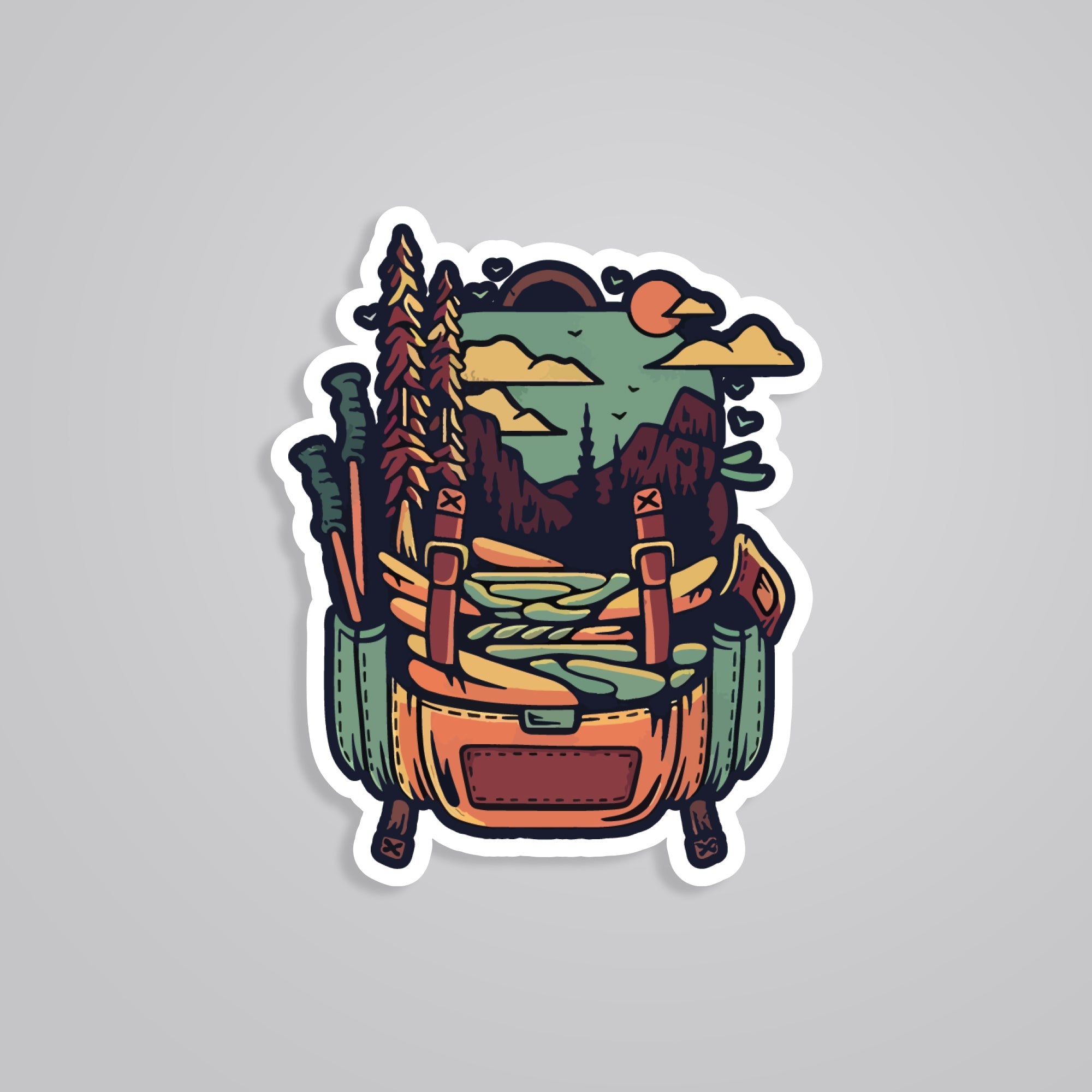 Fomo Store Stickers Travels Nature Packed Backpack