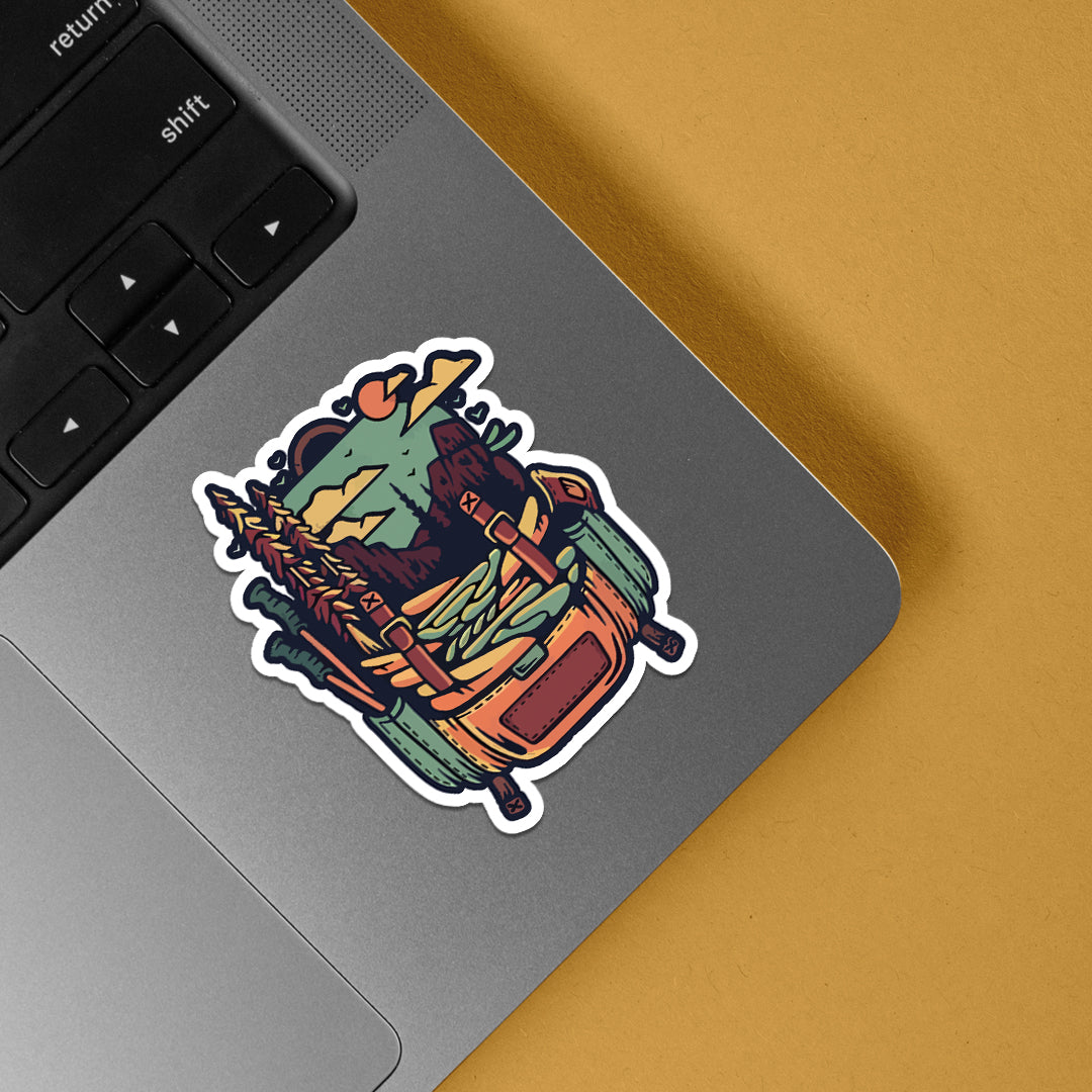Nature Packed Backpack Travels Stickers
