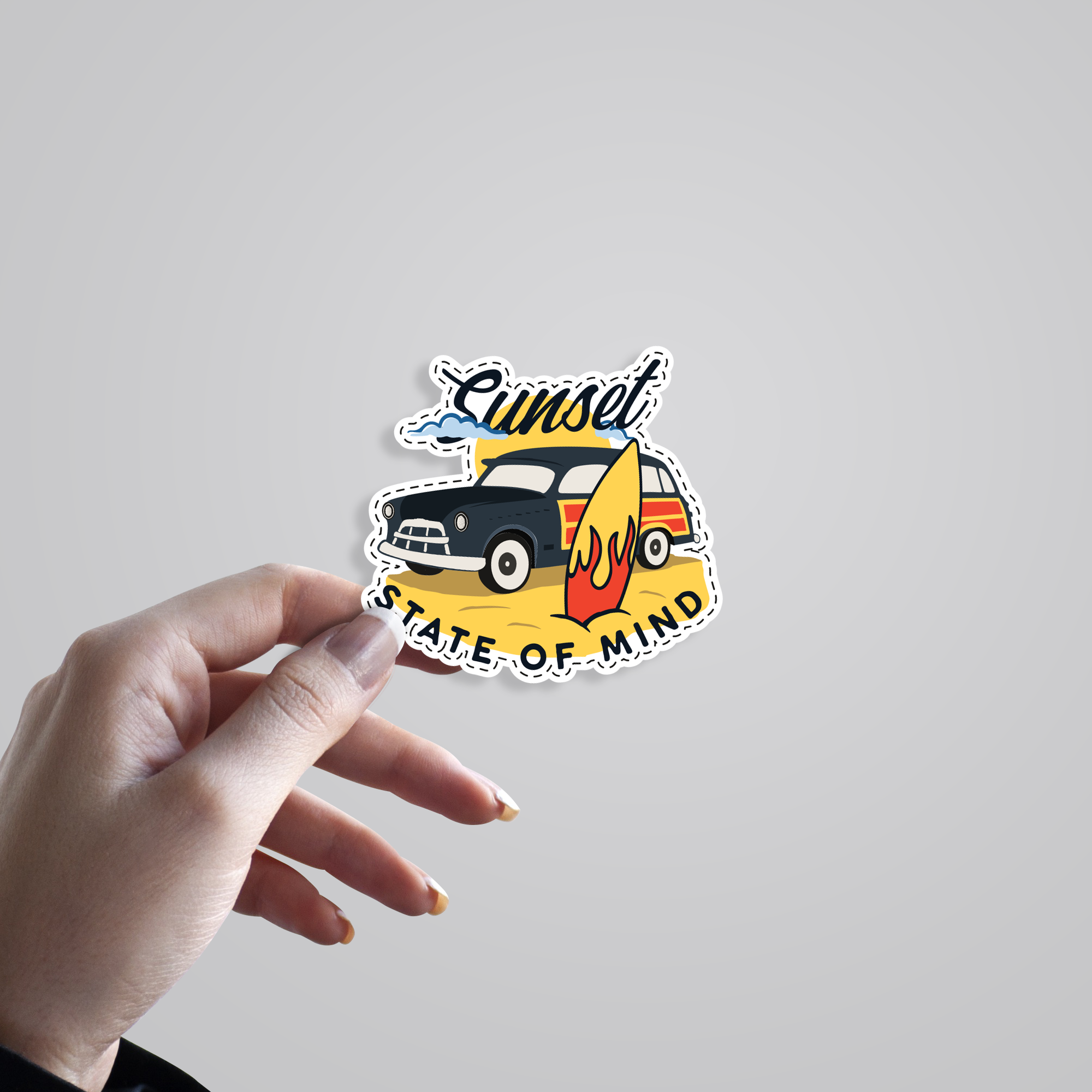 Sunset State of Mind Travels Stickers