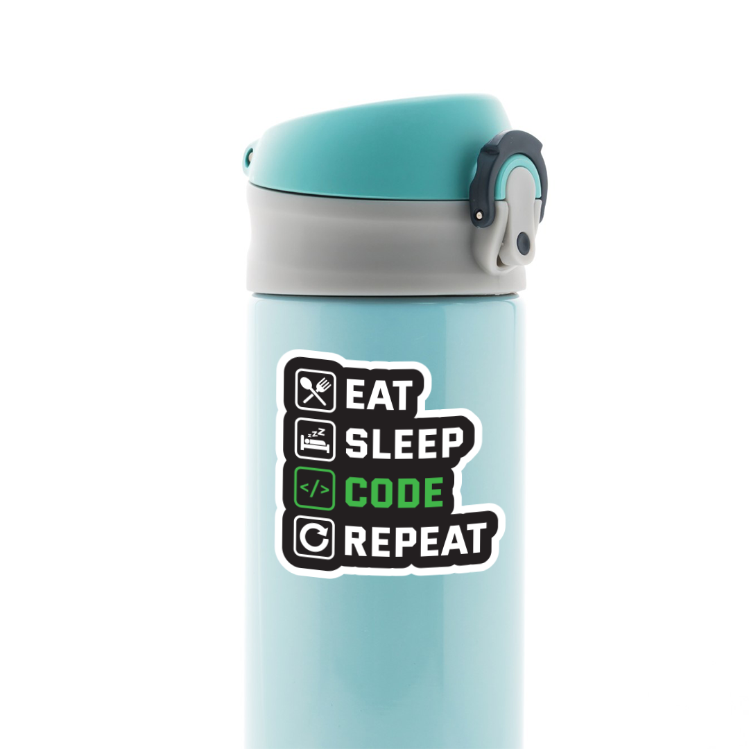 Eat Sleep Code Repeat Witty Stickers