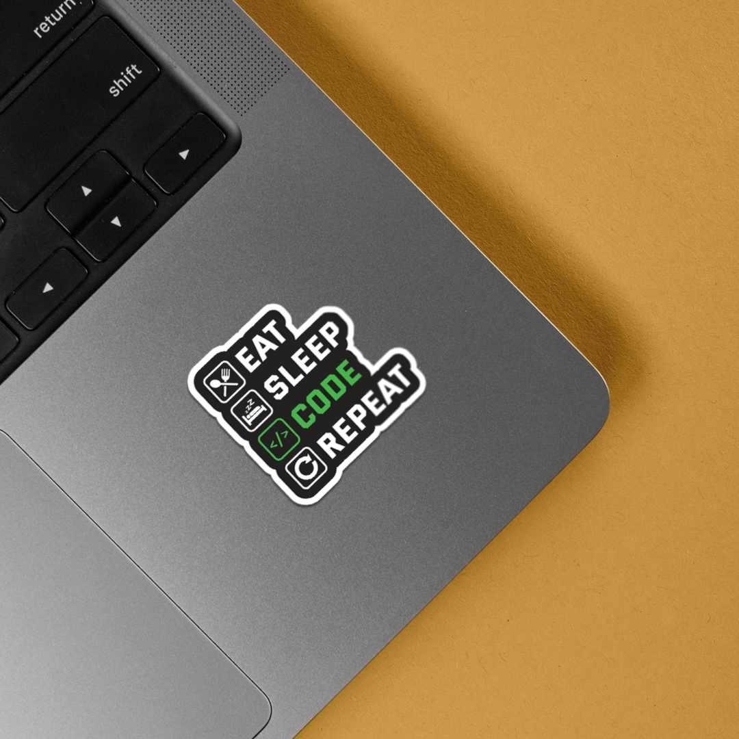 Eat Sleep Code Repeat Witty Stickers