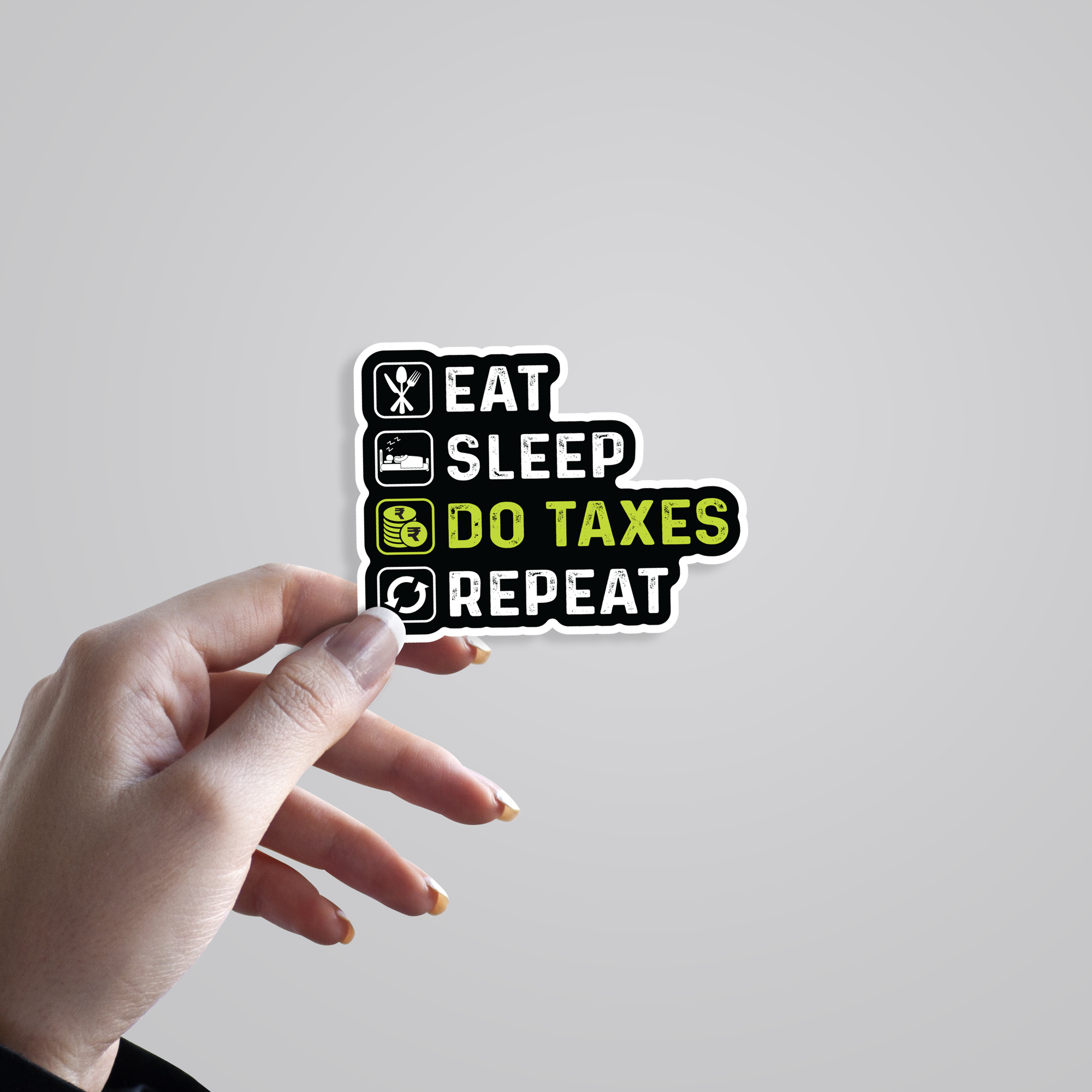 Fomo Store Stickers Witty Eat Sleep Do Taxes, Repeat