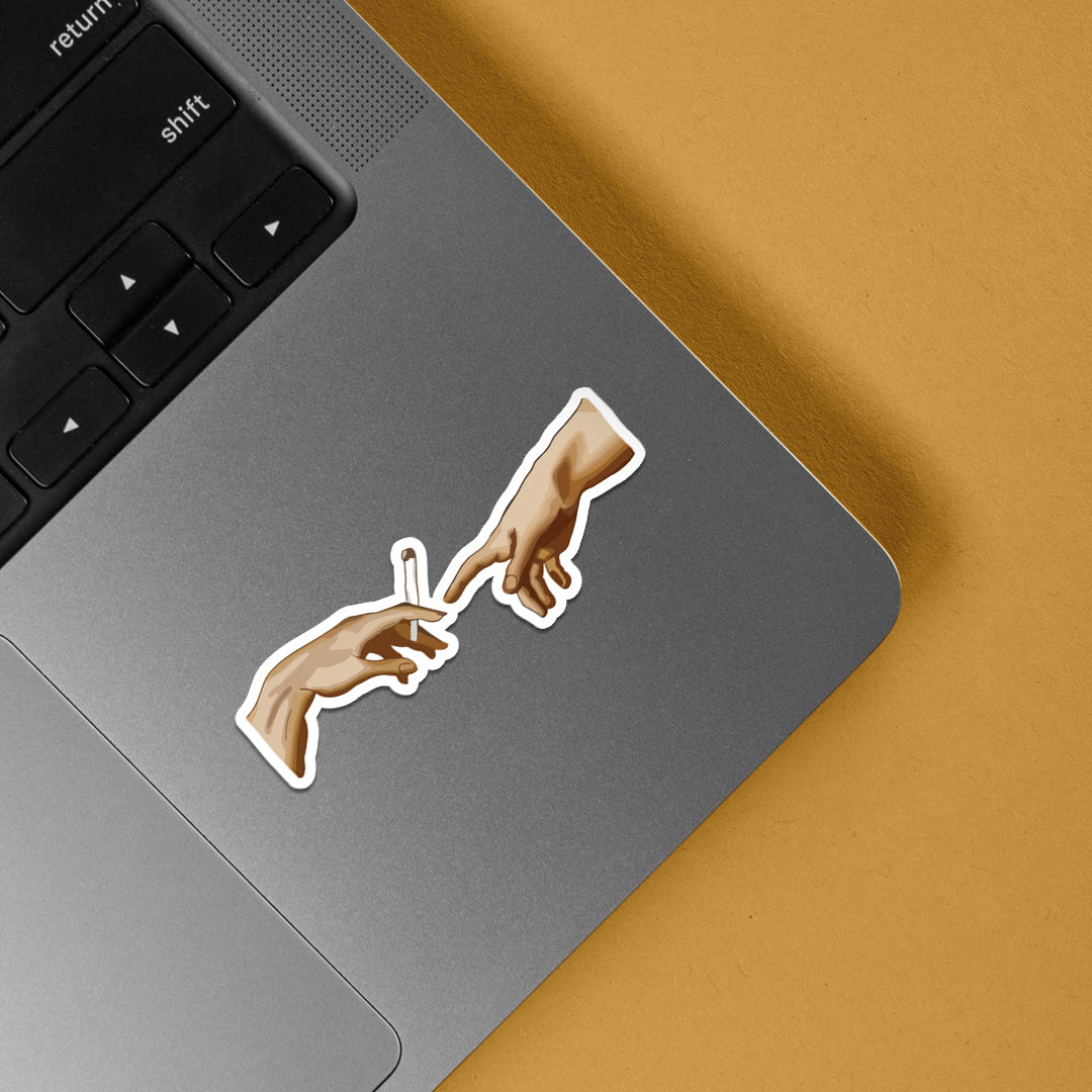 Quirky Art of Hands With Cig Witty Stickers