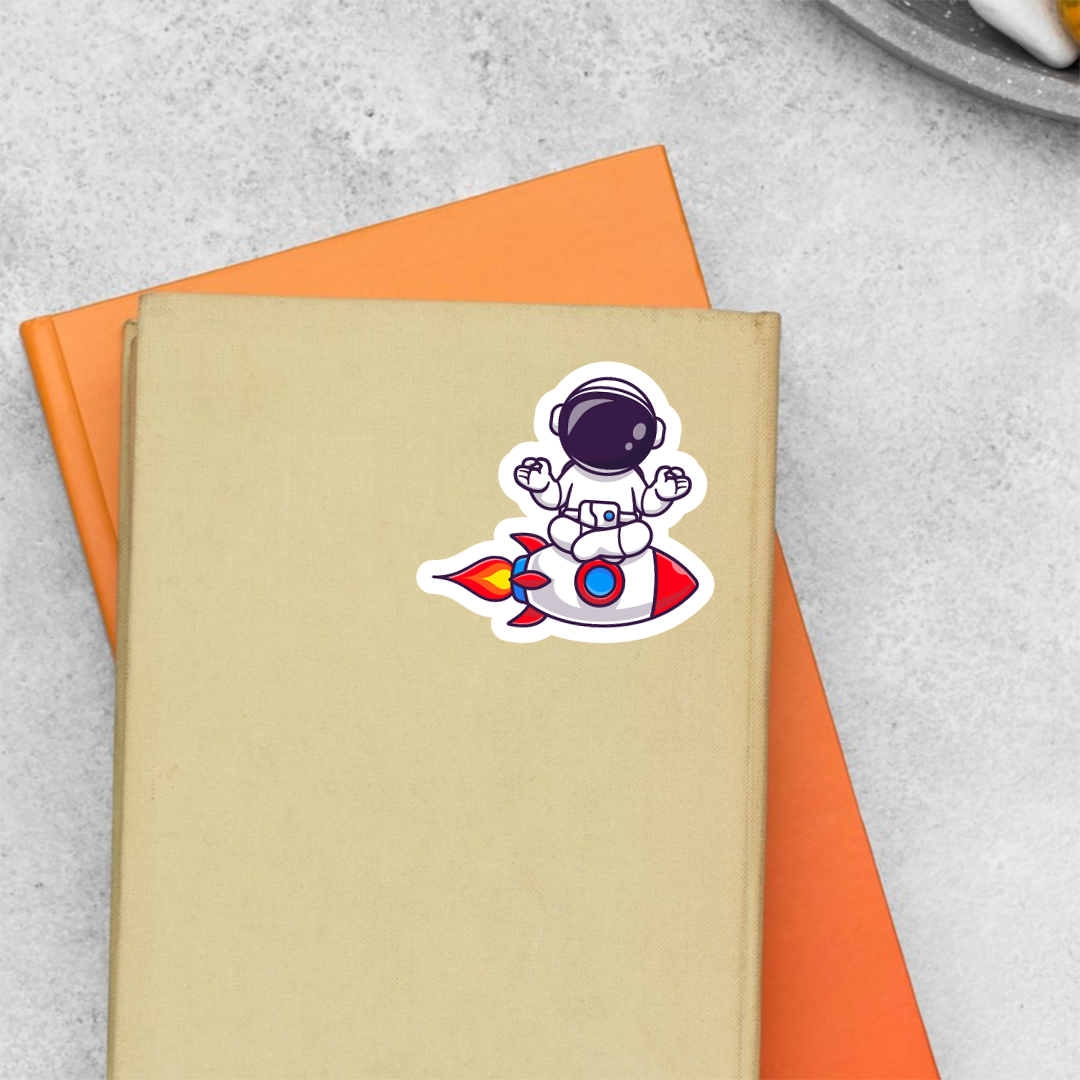 Meditating Astronaut Casual Stickers