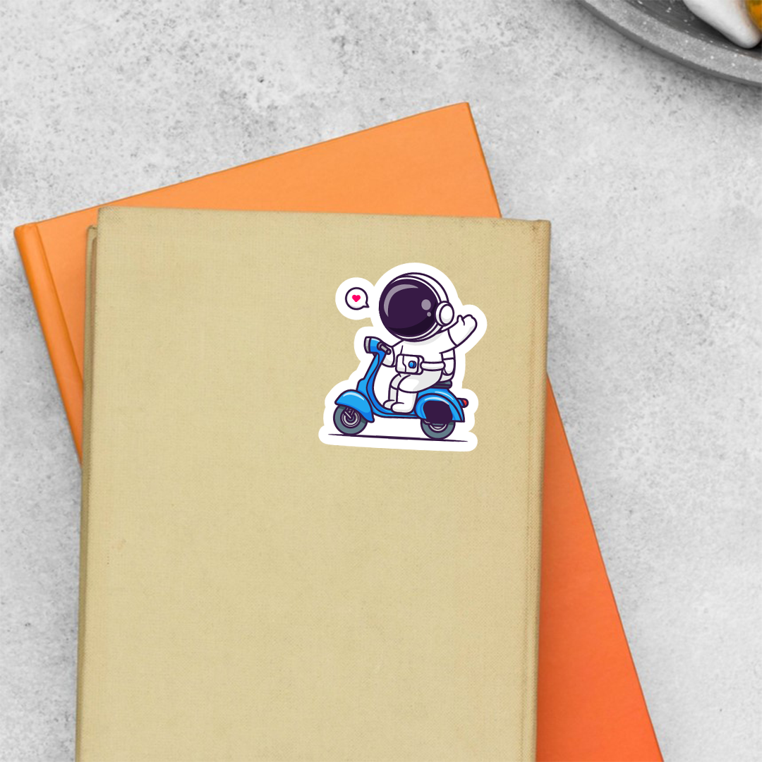 Riding Astronaut Casual Stickers