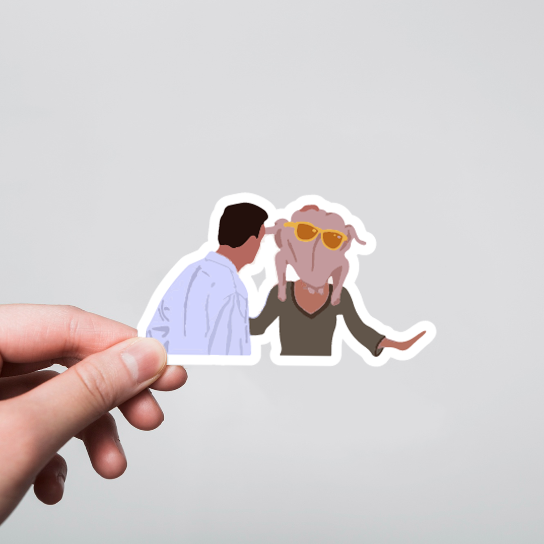 Fomo Store Stickers TV Shows Friends Chandler and Monika Turkey