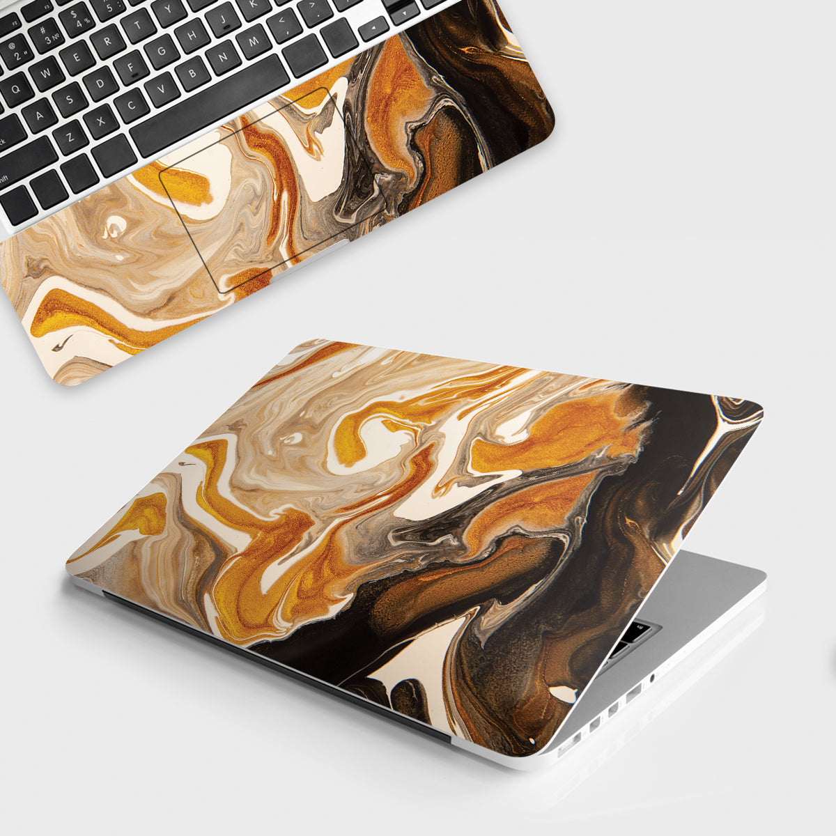 Fomo Store Laptop Skins Marble Brown Black