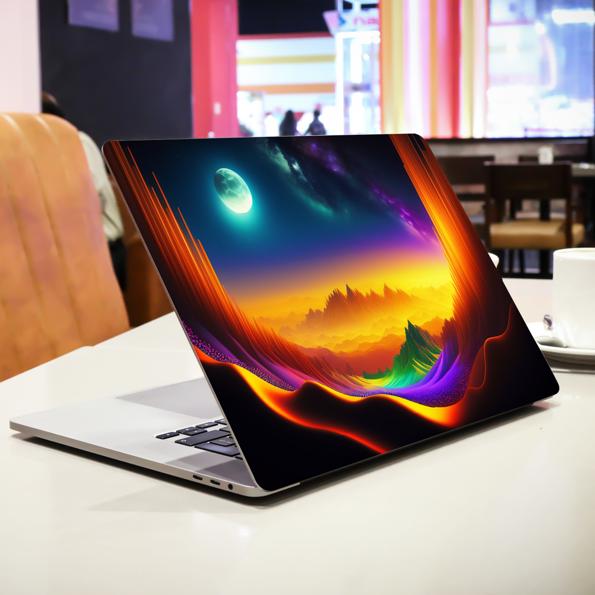 Moon and Desert Abstract Laptop Skin