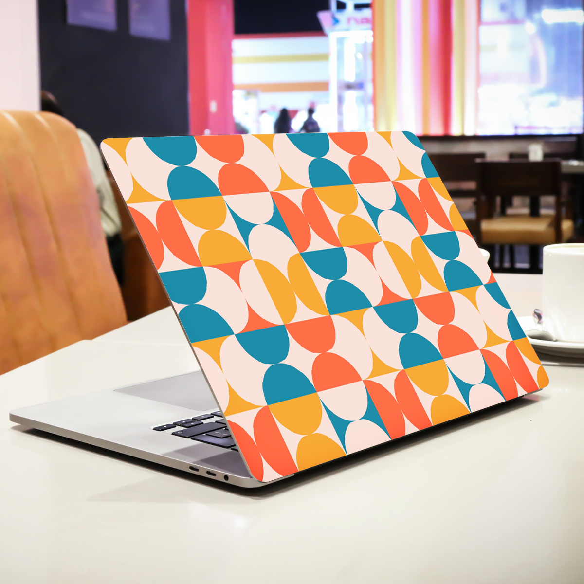 Geometric Orange Pattern Abstract Laptop Skin