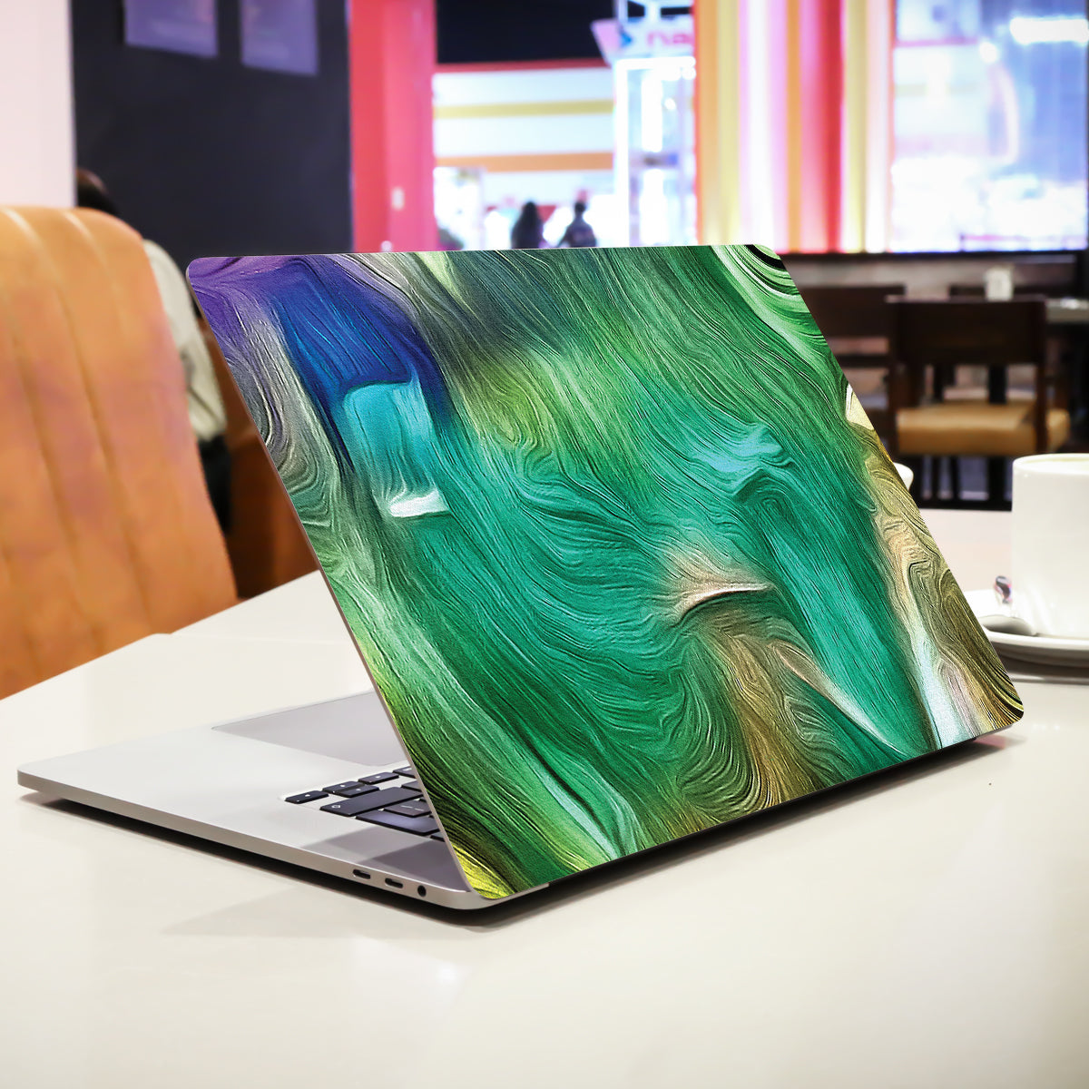Green Wave Abstract Laptop Skin