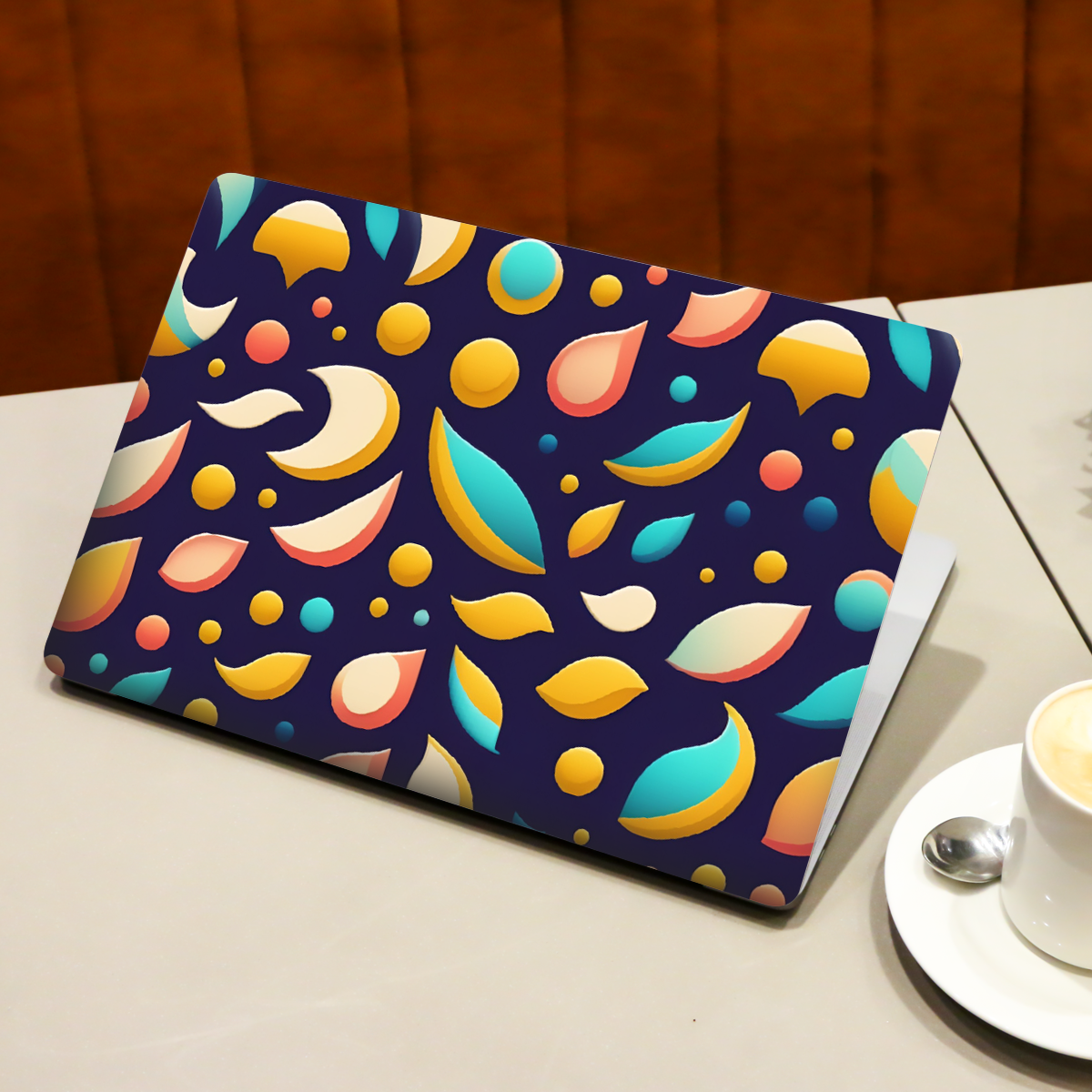 Blue and Yellow Leaves Botanical Laptop Skin