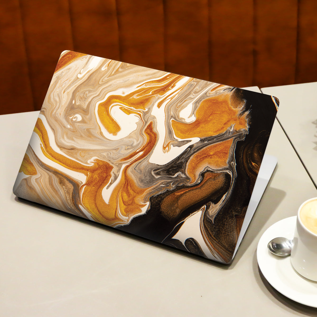Brown Black Marble Laptop Skin