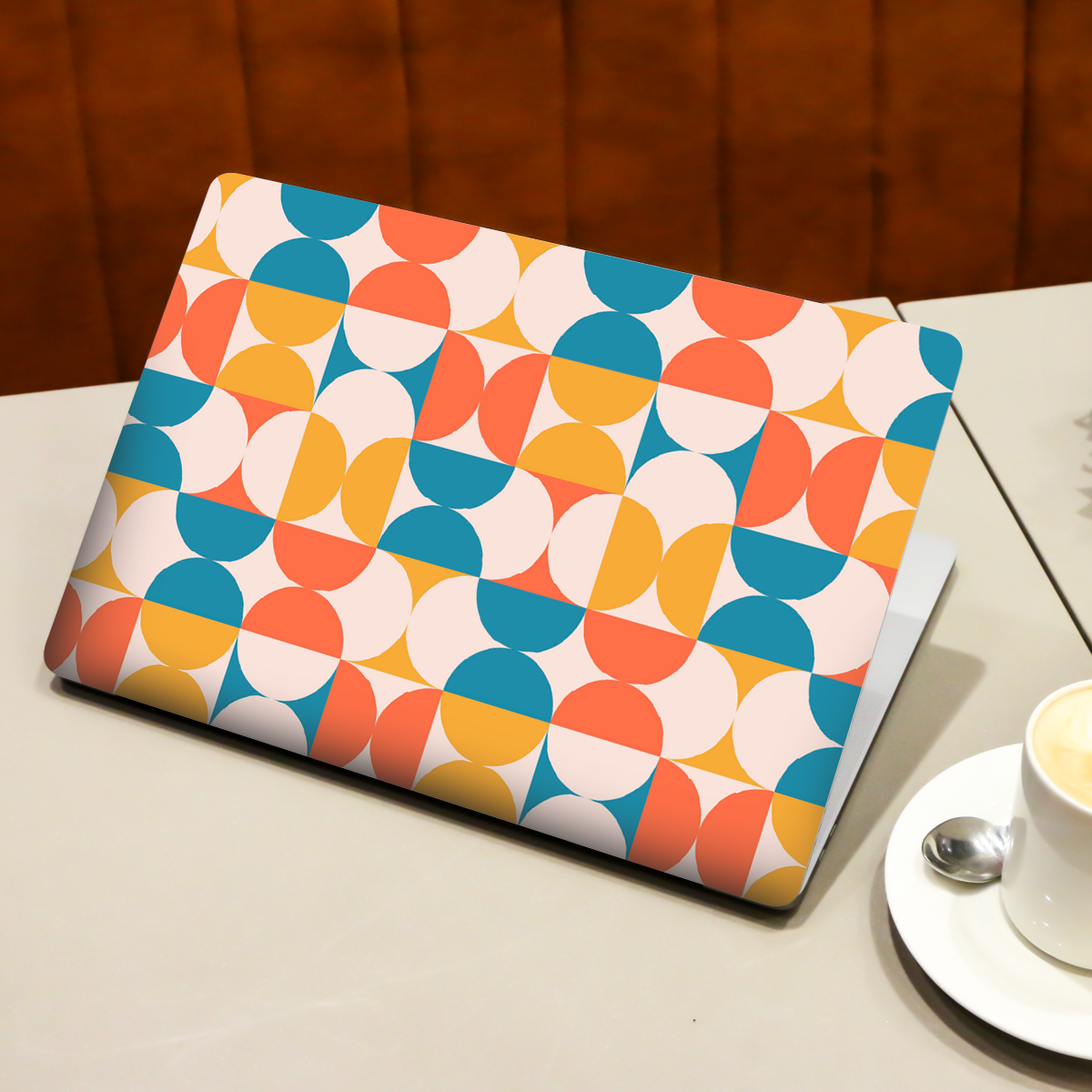 Geometric Orange Pattern Abstract Laptop Skin