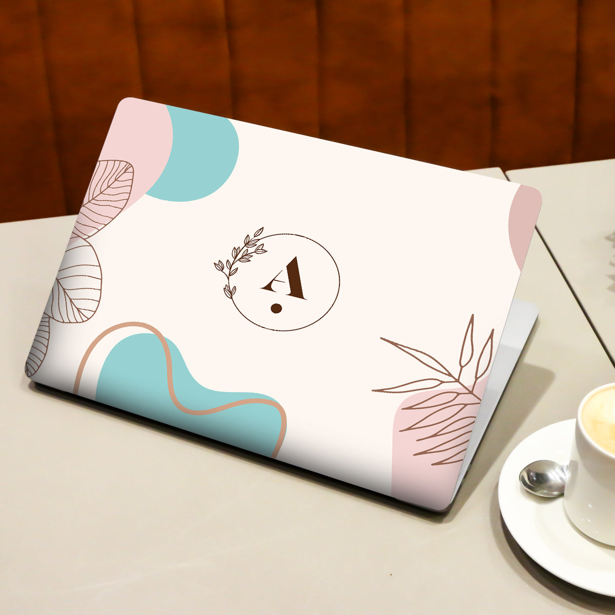 Beautiful Leaves with Letter Botanical Laptop Skin