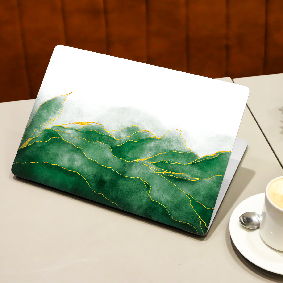 Green Golden Marble Laptop Skin