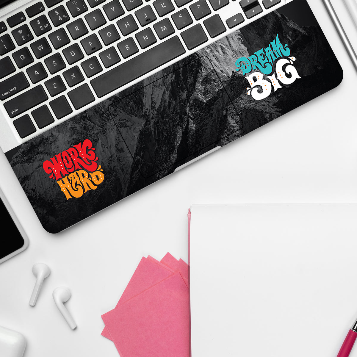 Work Hard Dream Big Quote Laptop Skin