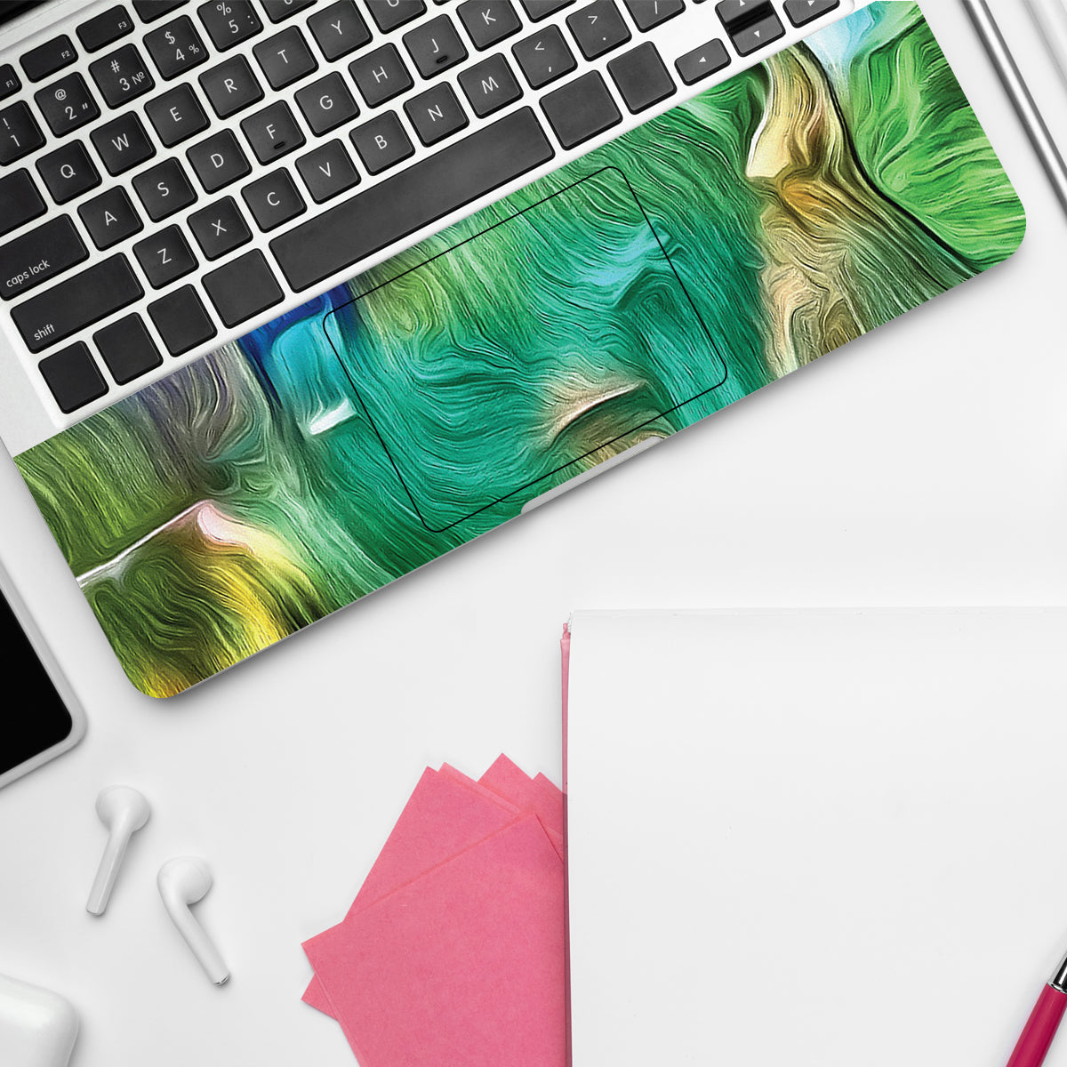 Green Wave Abstract Laptop Skin