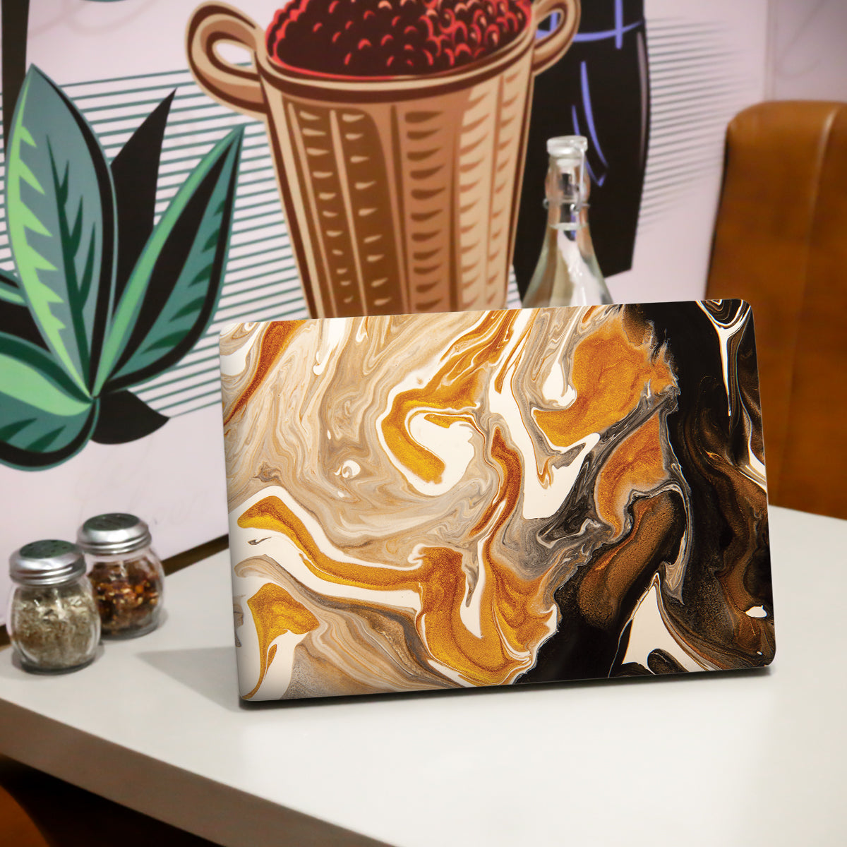 Brown Black Marble Laptop Skin